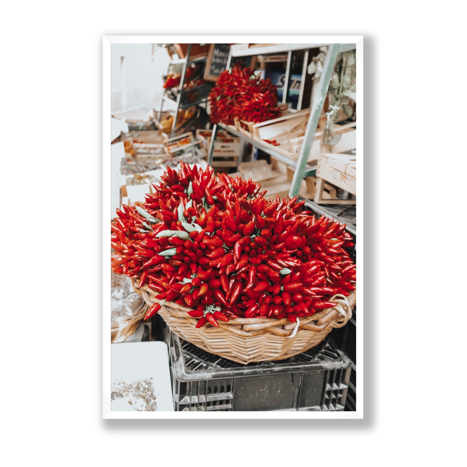 Spicy Bunch Puglia Italian wall art Statement full-bleed fine art print in white frame
