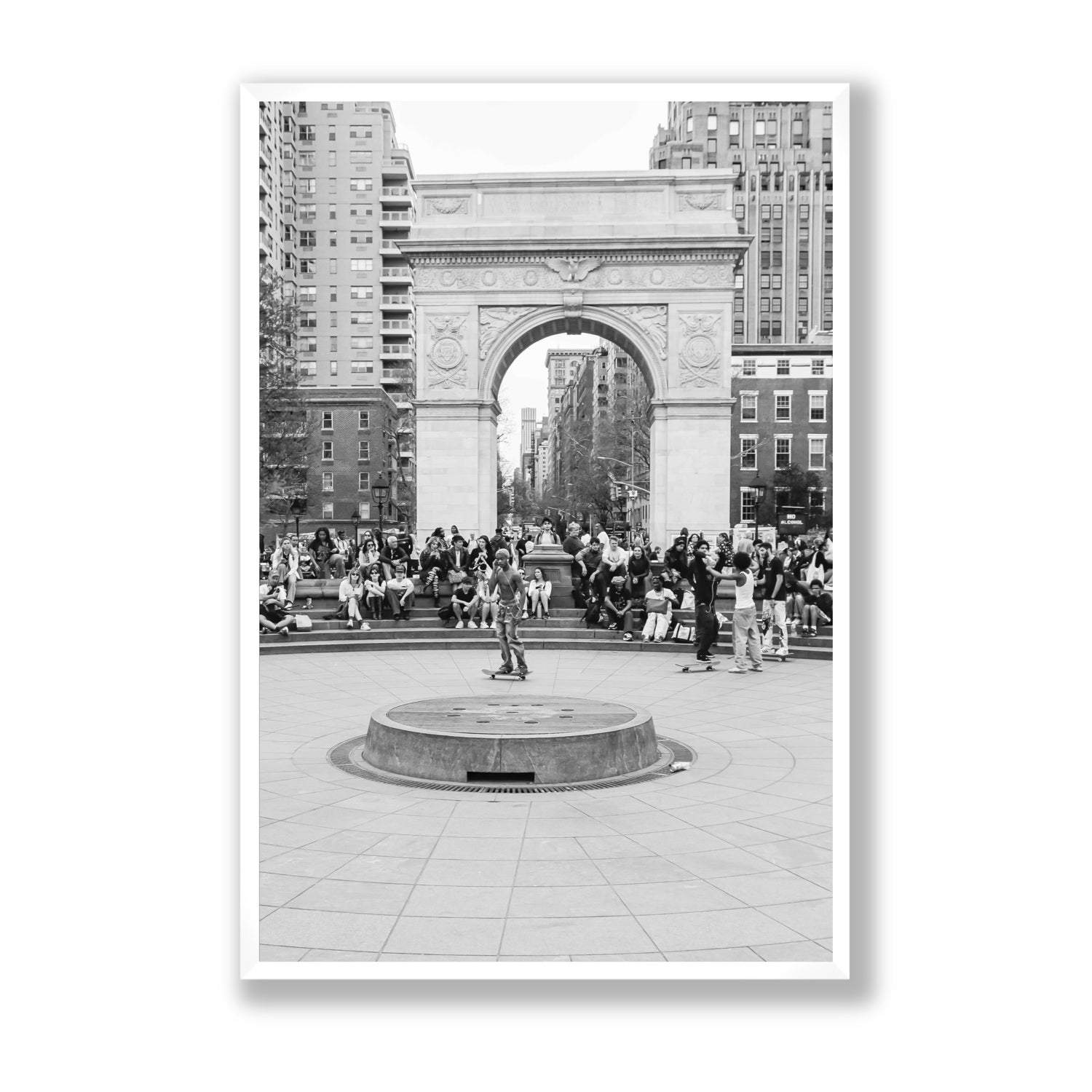 Concrete Conqueror New York NYC Skateboard wall art Statement full-bleed fine art print in white frame
