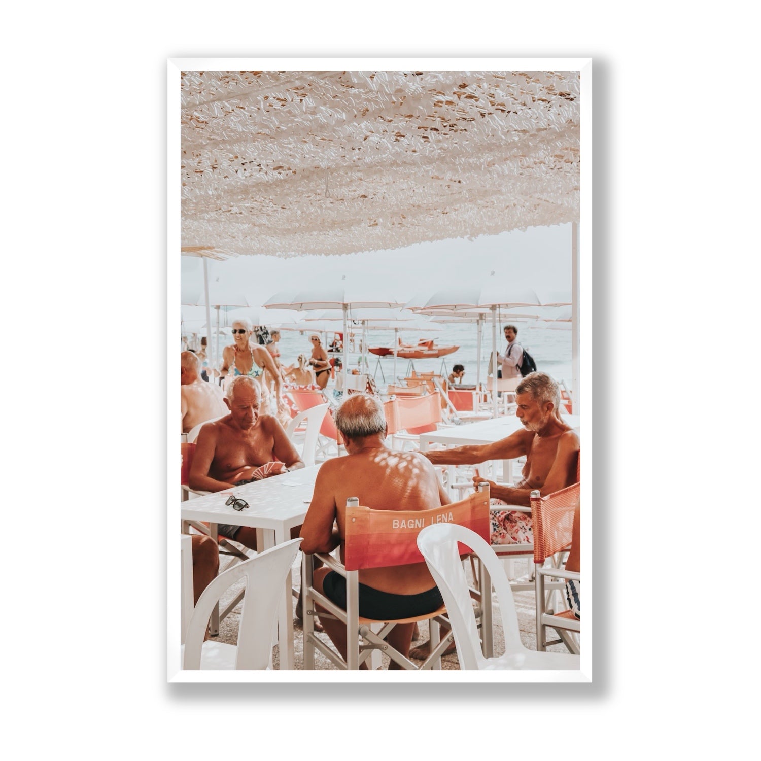 The Players fine art print, Alassio, Italy, Statement, White Frame · Full Bleed, Fine Art Print
