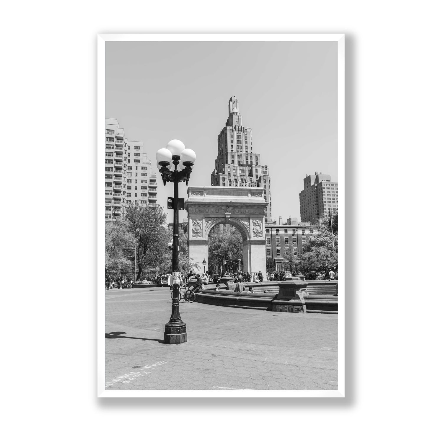 Pole Position New York NYC Black & White wall art Statement full-bleed fine art print in white frame