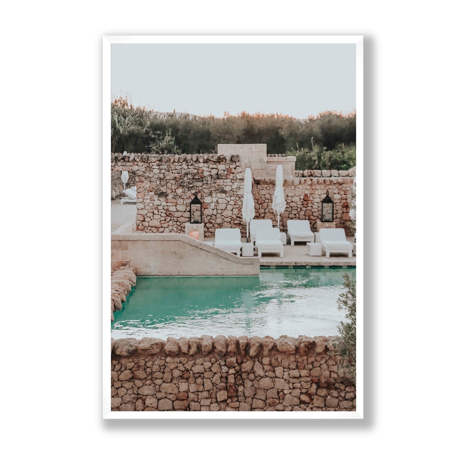 Stone Refuge fine art print, Puglia, Italy, Statement, White Frame · Full Bleed, Fine Art Print