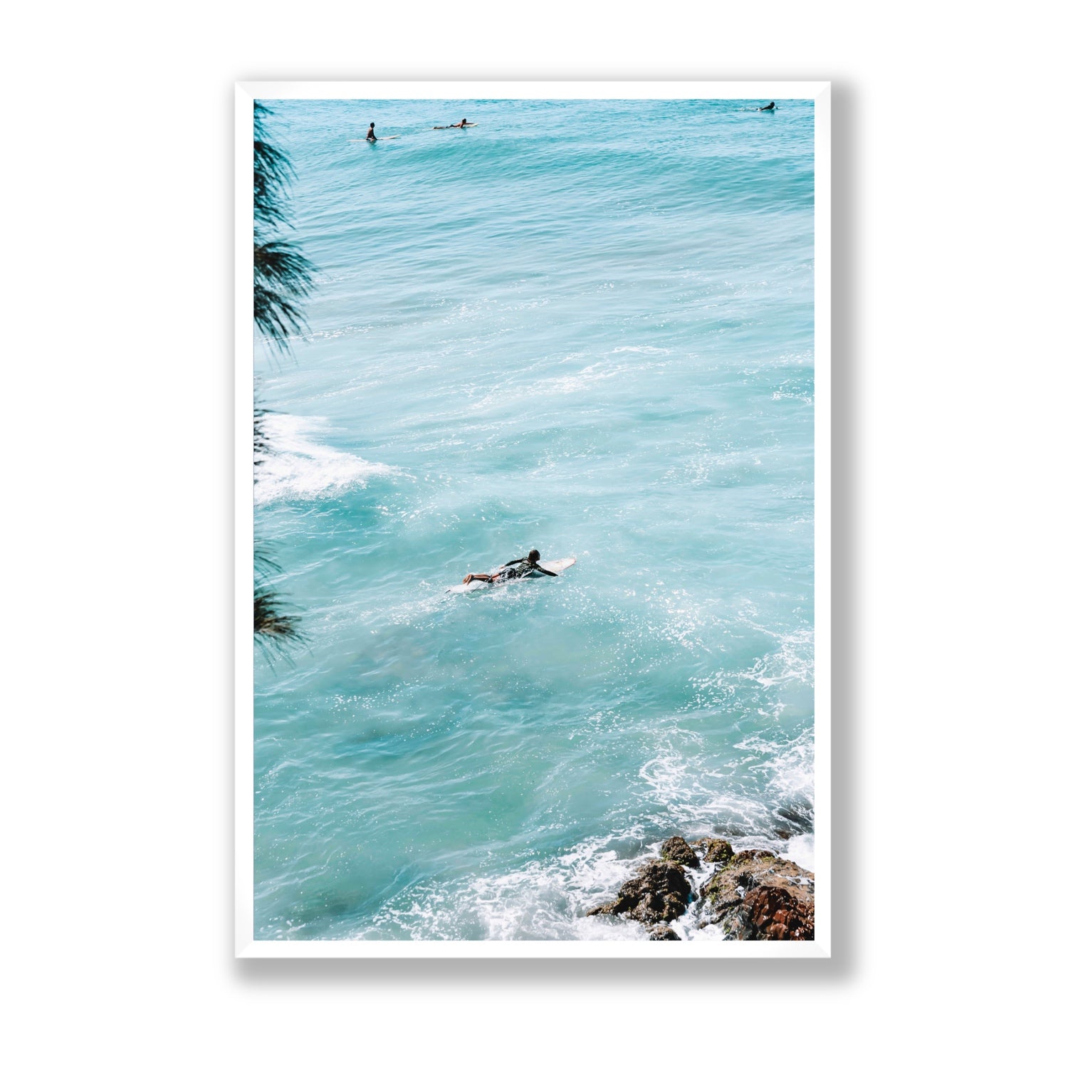 Blue Crush fine art print, Byron Bay, Australia, Statement, White Frame · Full Bleed, Fine Art Print