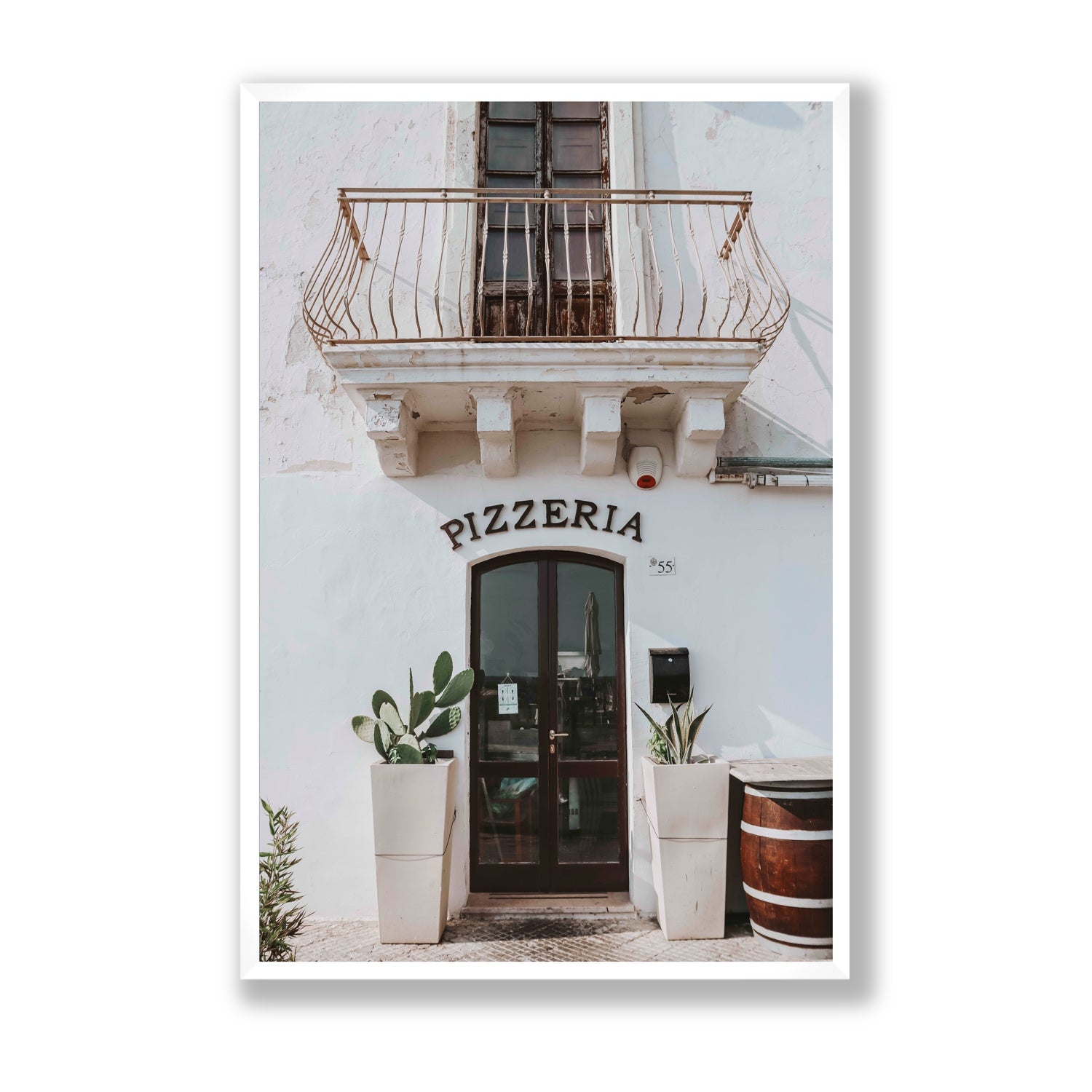 Pizzeria Puglia Italian wall art Statement full-bleed fine art print in white frame