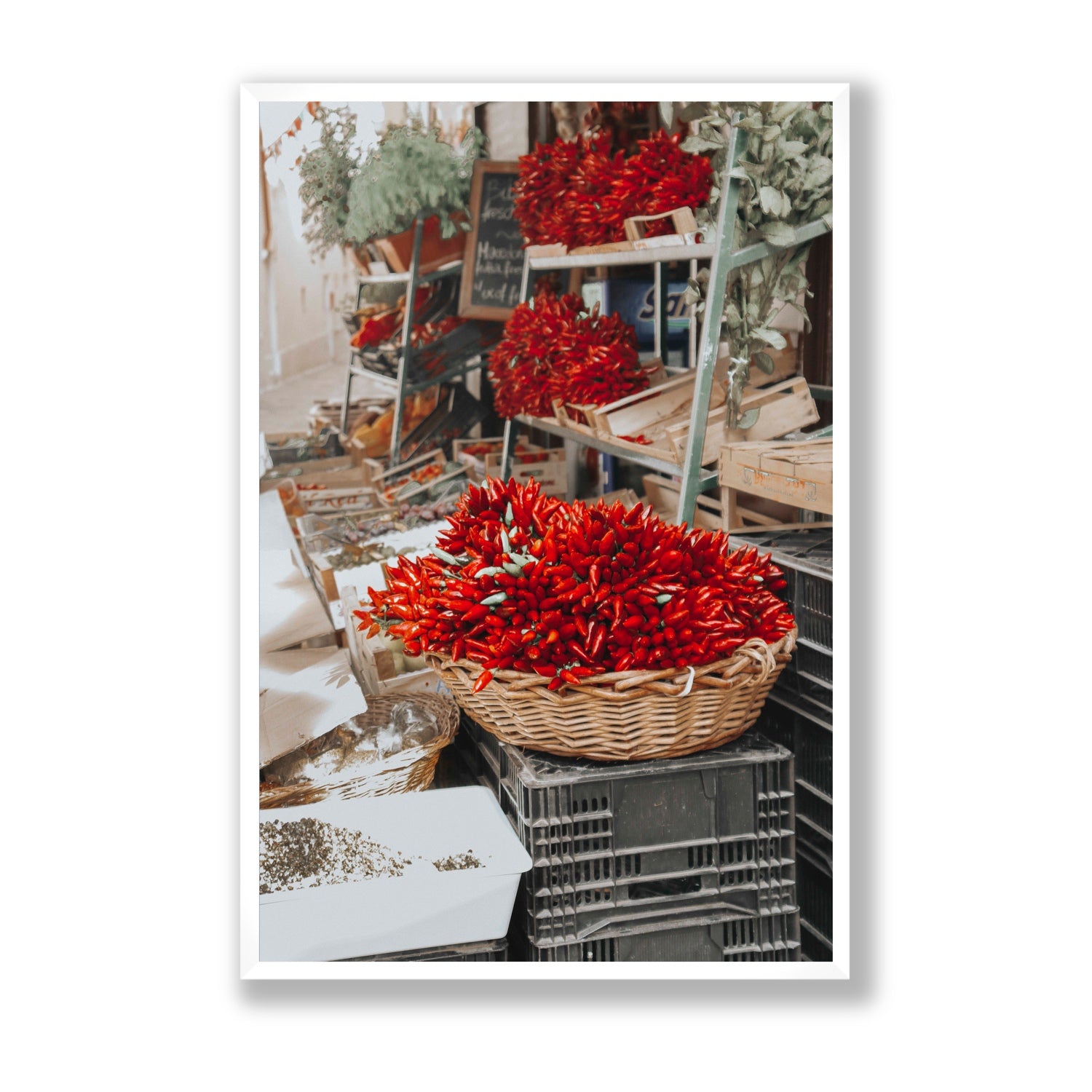 Fiery Cluster Puglia Italian wall art Statement full-bleed fine art print in white frame