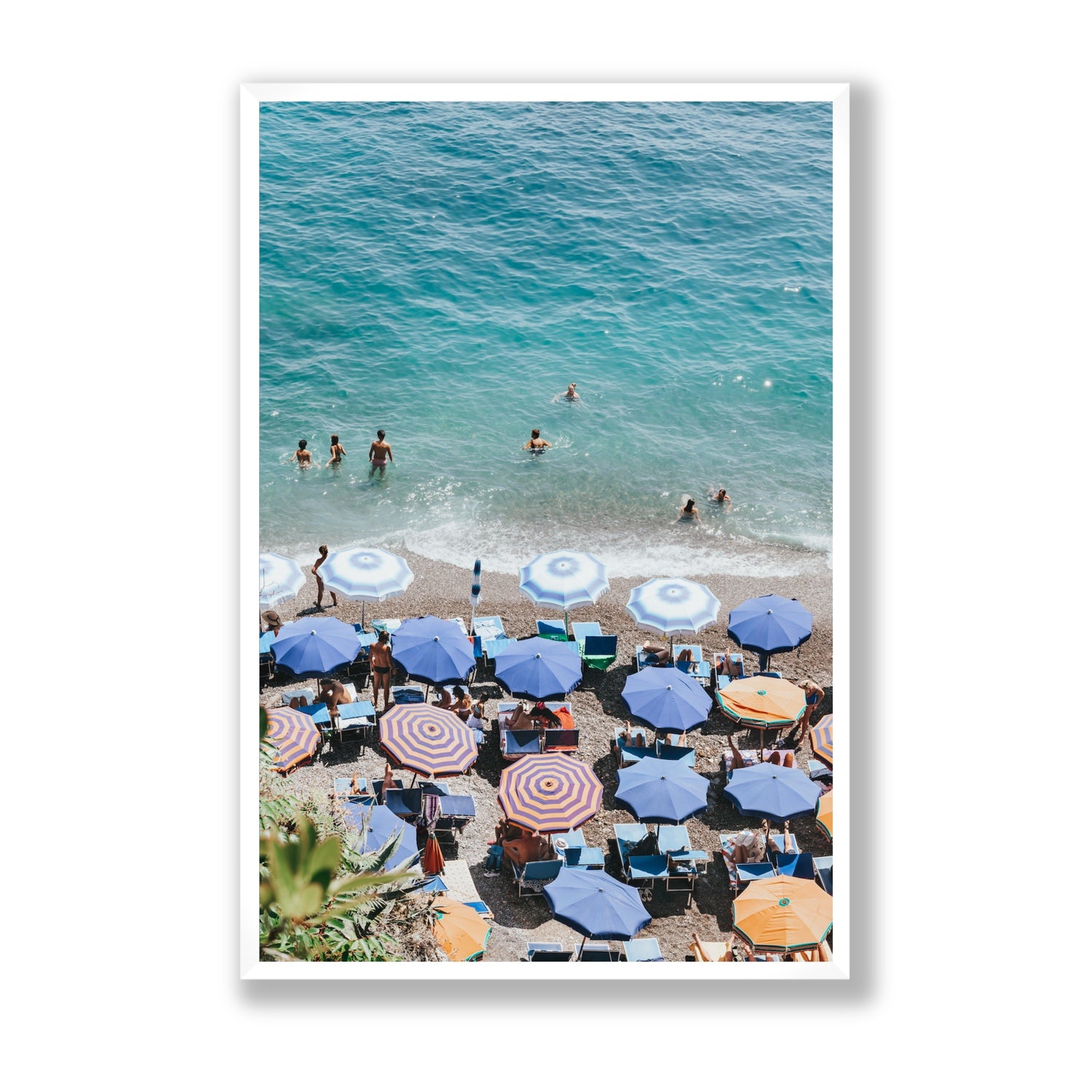 Paradise Beach fine art print, Positano, Italy, Statement, White Frame · Full Bleed, Fine Art Print