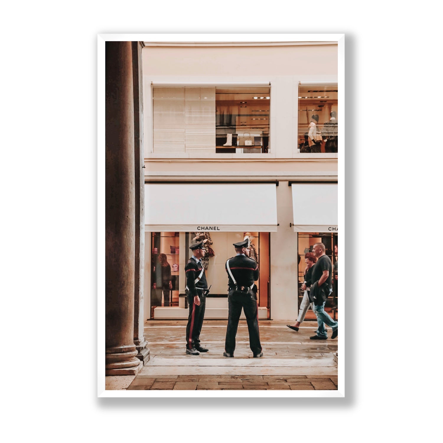 Style Police Venice Italian wall art Statement full-bleed fine art print in white frame