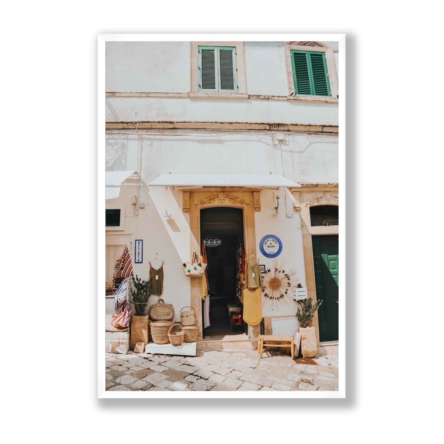 Artisan Ambience Puglia Italian wall art Statement full-bleed fine art print in white frame