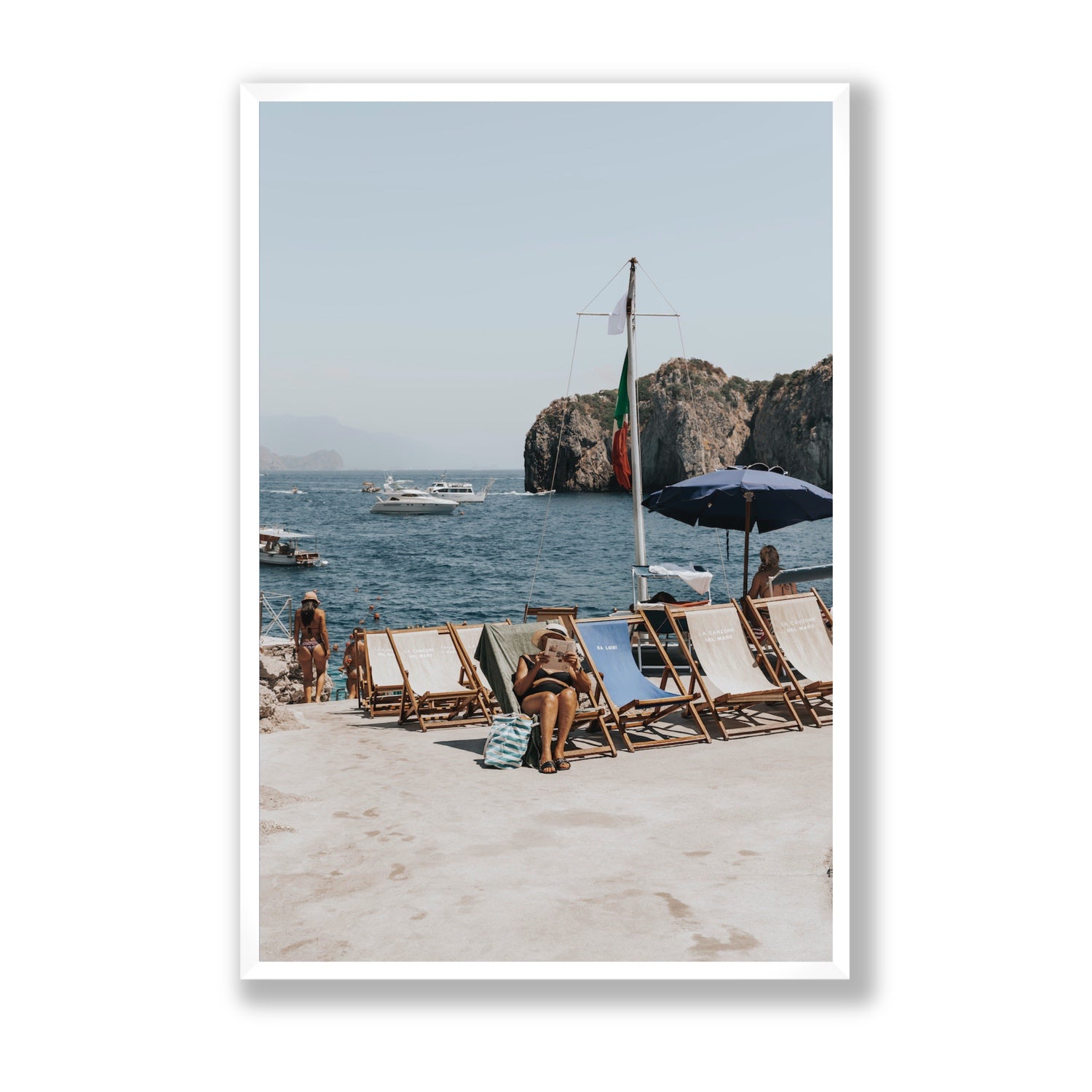 Vintage Sun Goddess fine art print, Capri, Italy, Statement, White Frame · Full Bleed, Fine Art Print