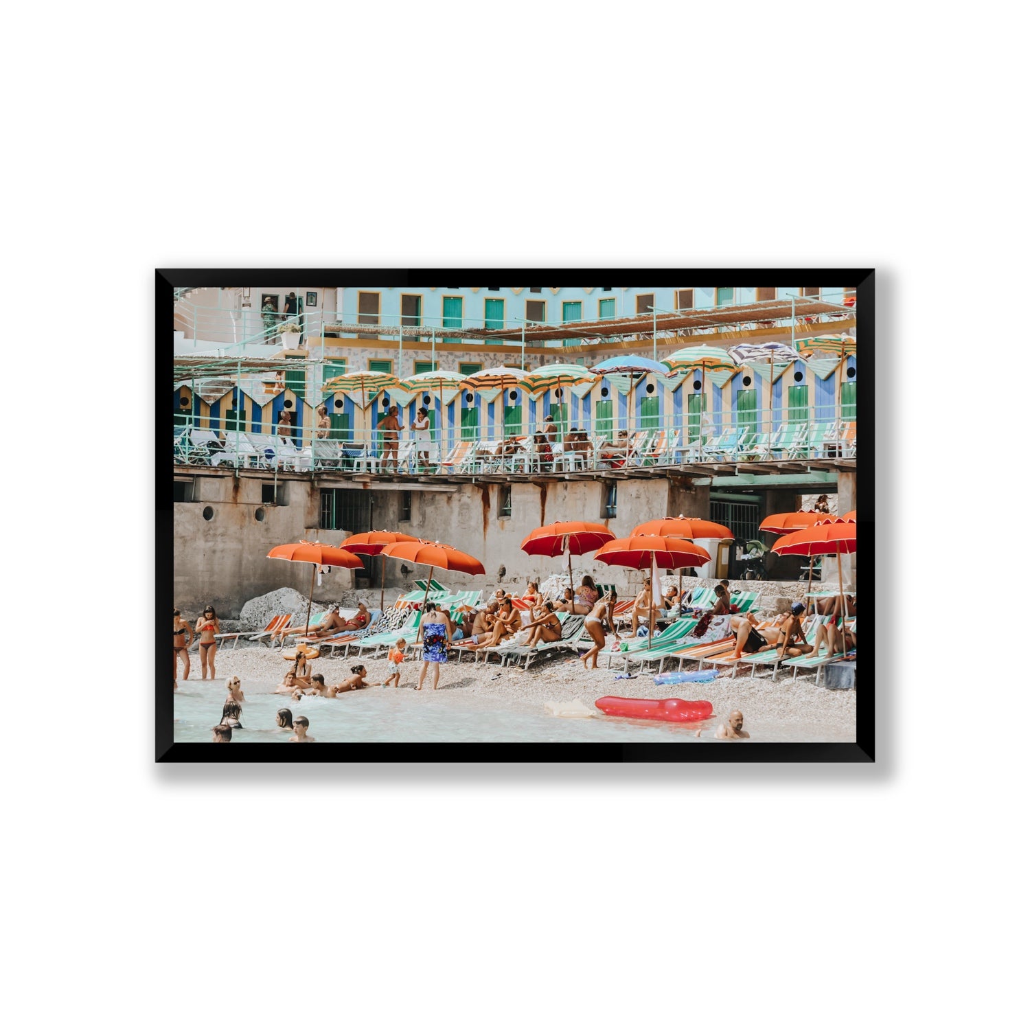 Umbrella Fiesta fine art print, Capri, Italy, Giant, Black Frame · Full Bleed, Fine Art Print