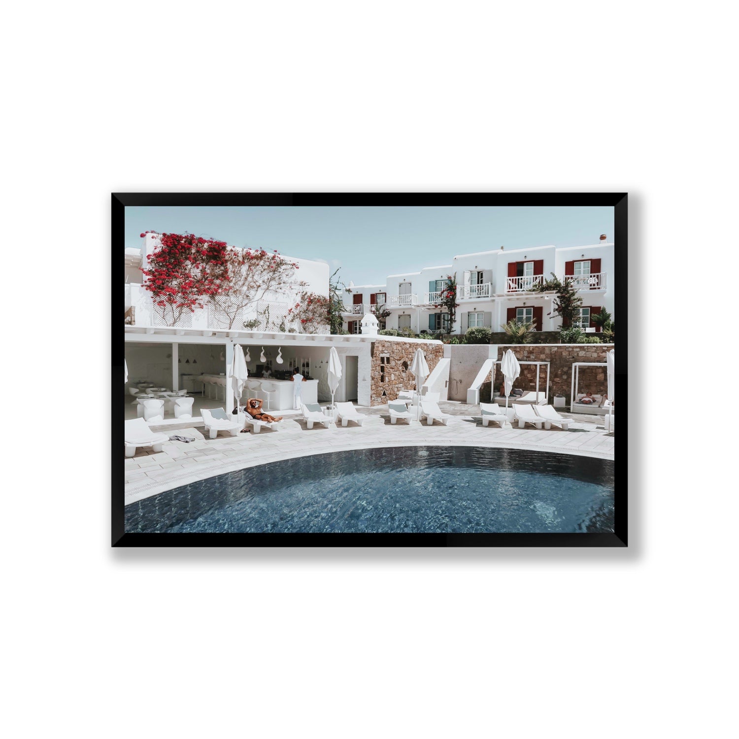 Got The First Lounge fine art print, Mykonos, Greece, Giant, Black Frame · Full Bleed, Fine Art Print