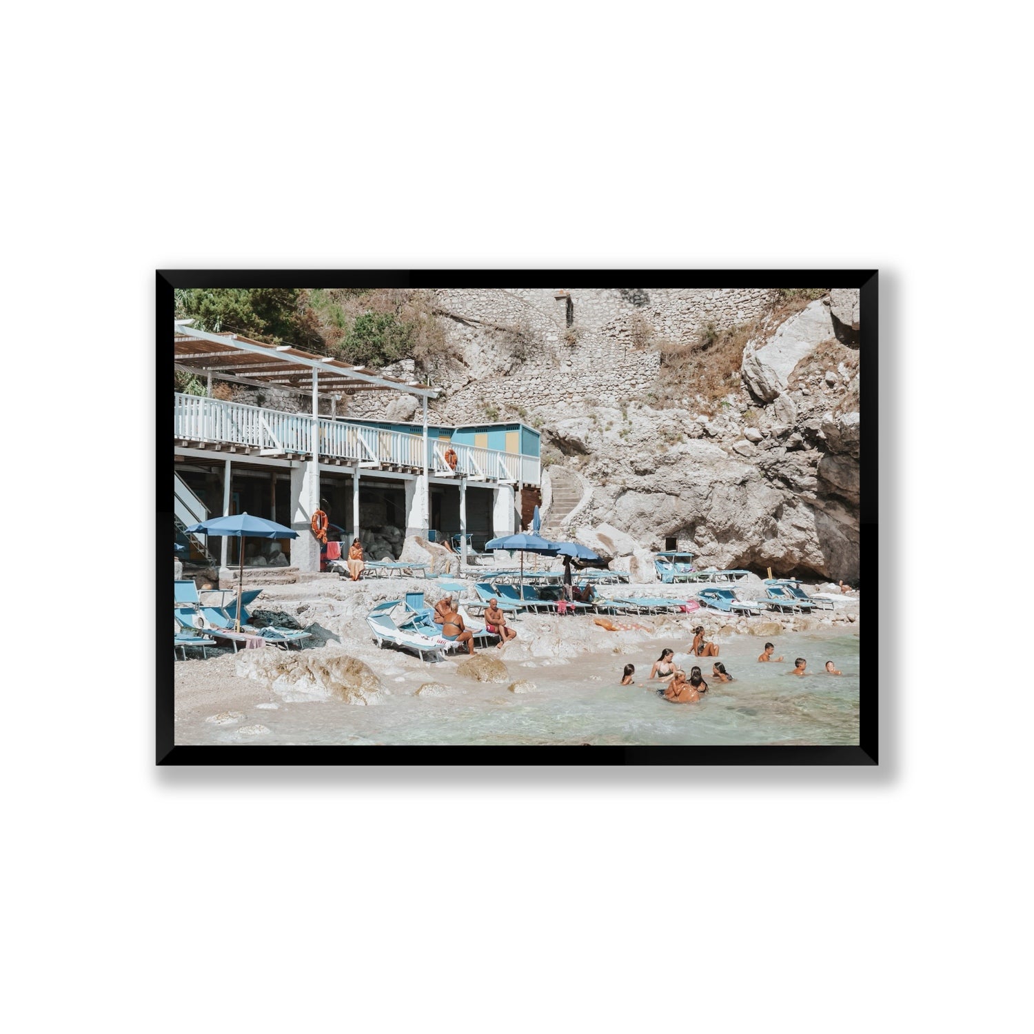 Beachside Bronze fine art print, Capri, Italy, Giant, Black Frame · Full Bleed, Fine Art Print