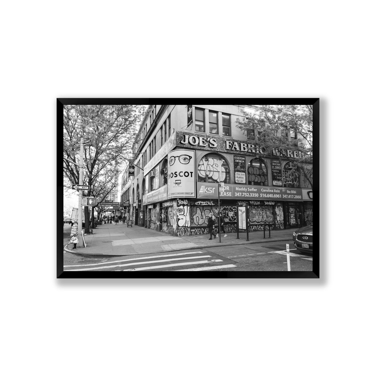 Wall Poetry New York NYC Black & White wall art Giant full-bleed fine art print in black frame