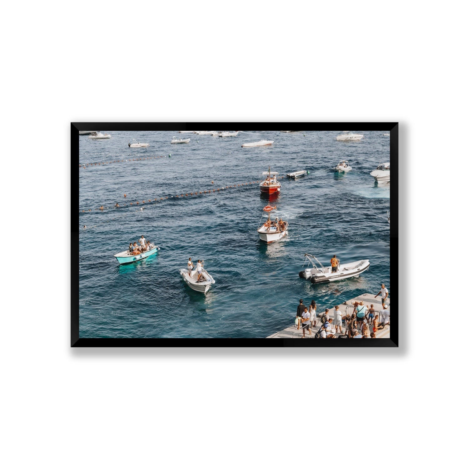 Nautical Parade Positano wall art Giant full-bleed fine art print in black frame