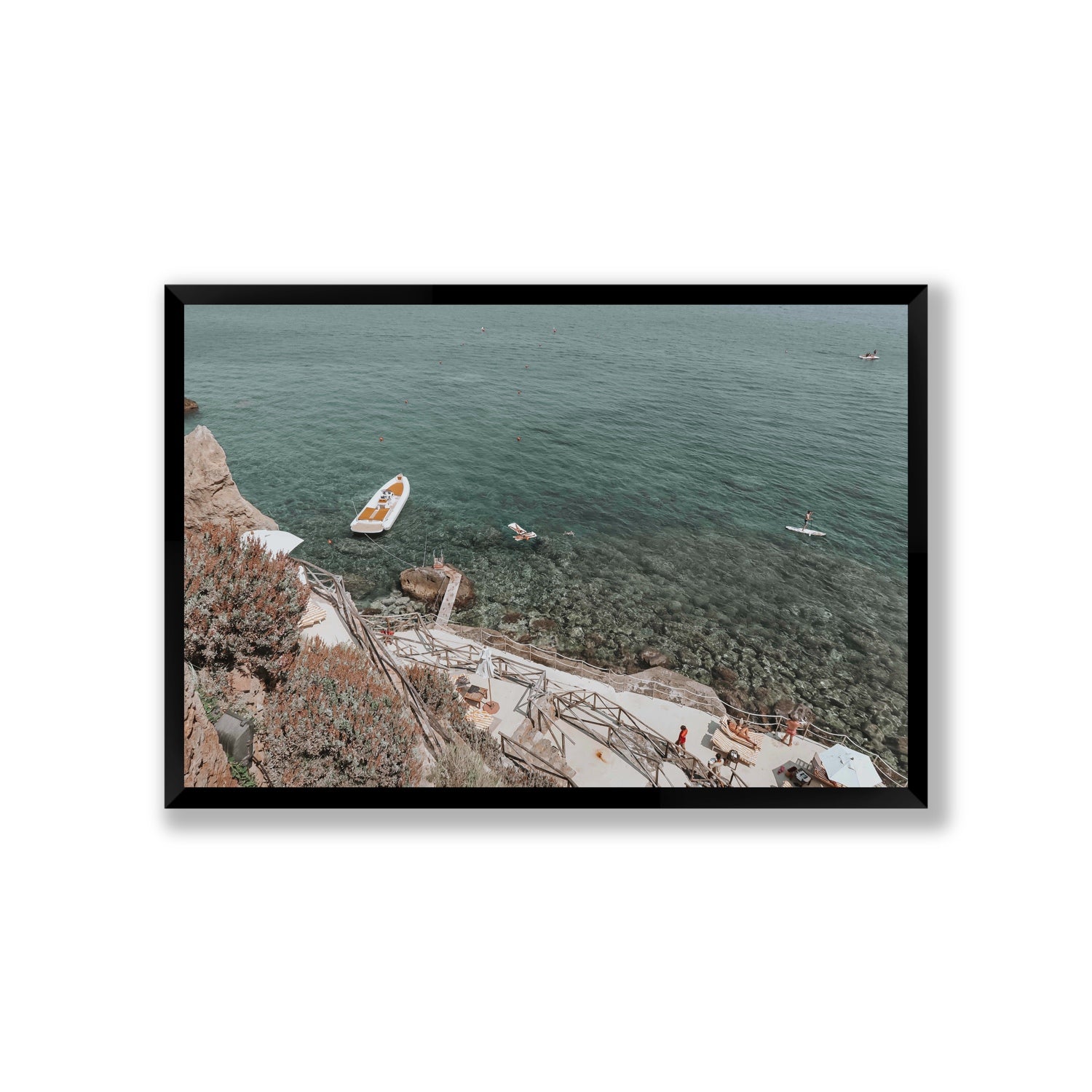 The Lagoon Tuscany coastal Italian wall art Giant full-bleed fine art print in black frame