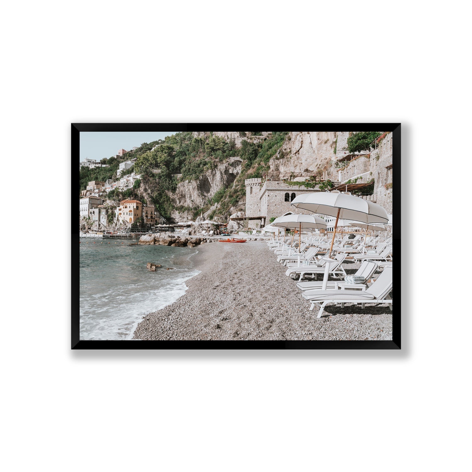 Borgo Santandrea fine art print, Amalfi, Italy, Giant, Black Frame · Full Bleed, Fine Art Print