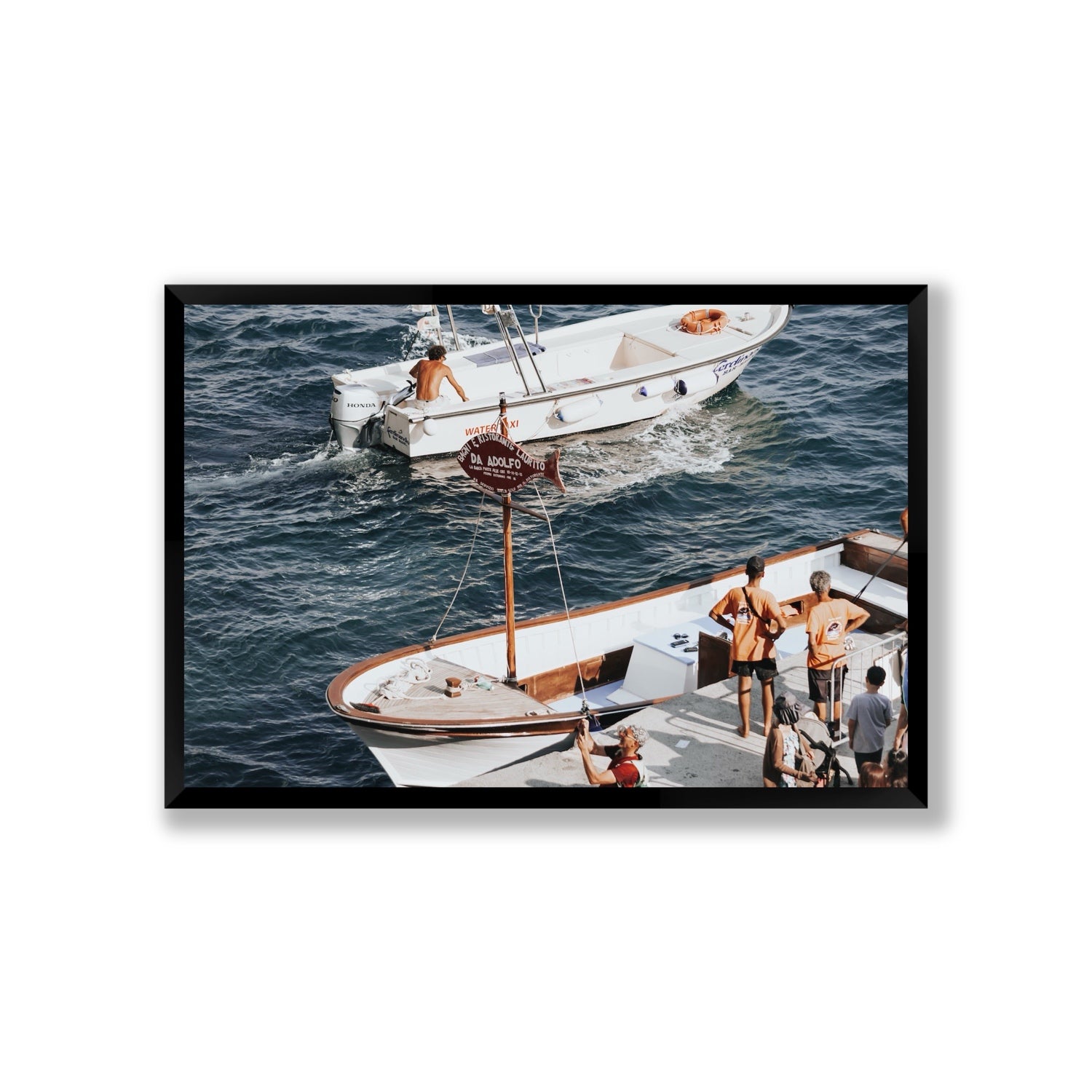 Water Taxi Positano wall art Giant full-bleed fine art print in black frame