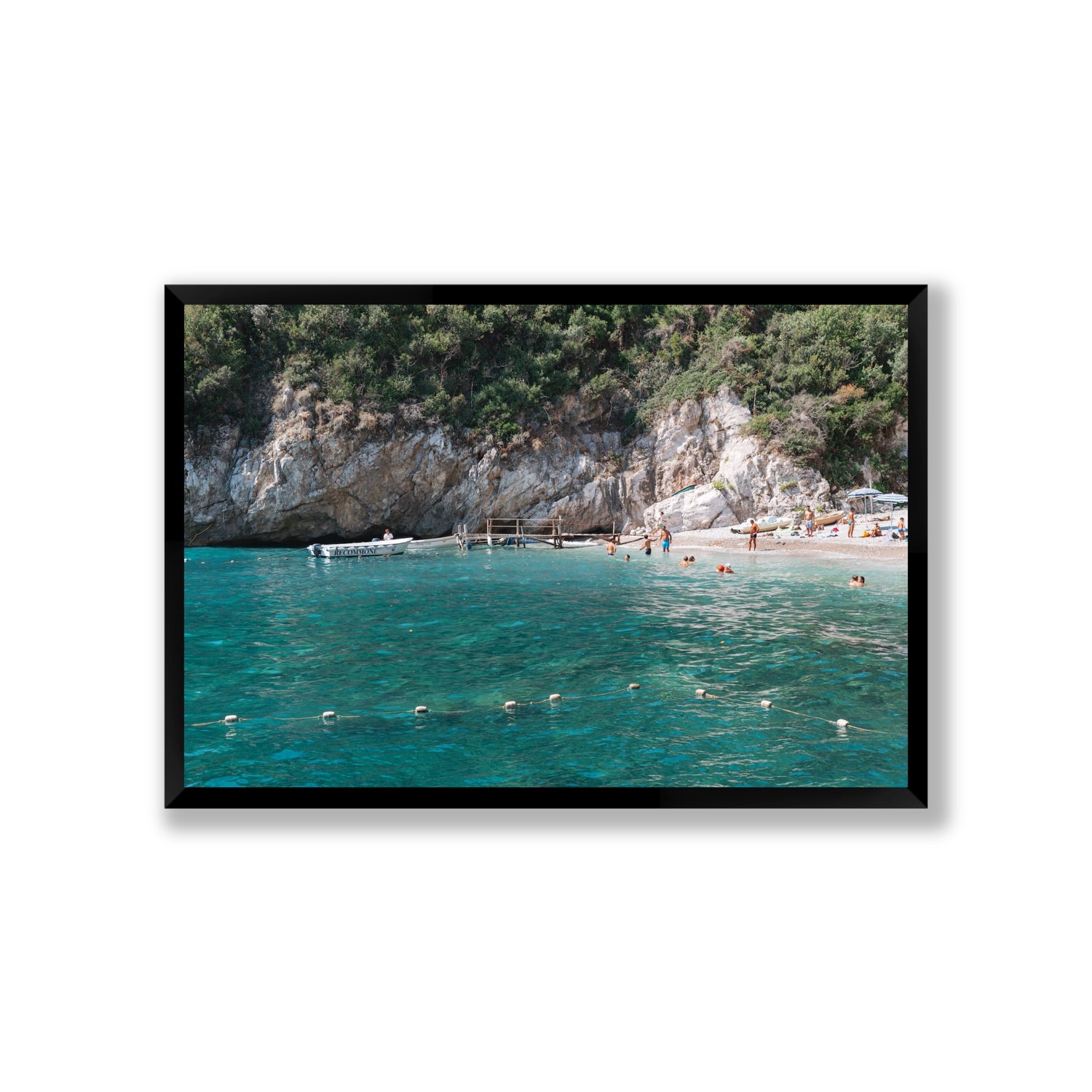 Azure Abyss Nerano wall art Giant full-bleed fine art print in black frame