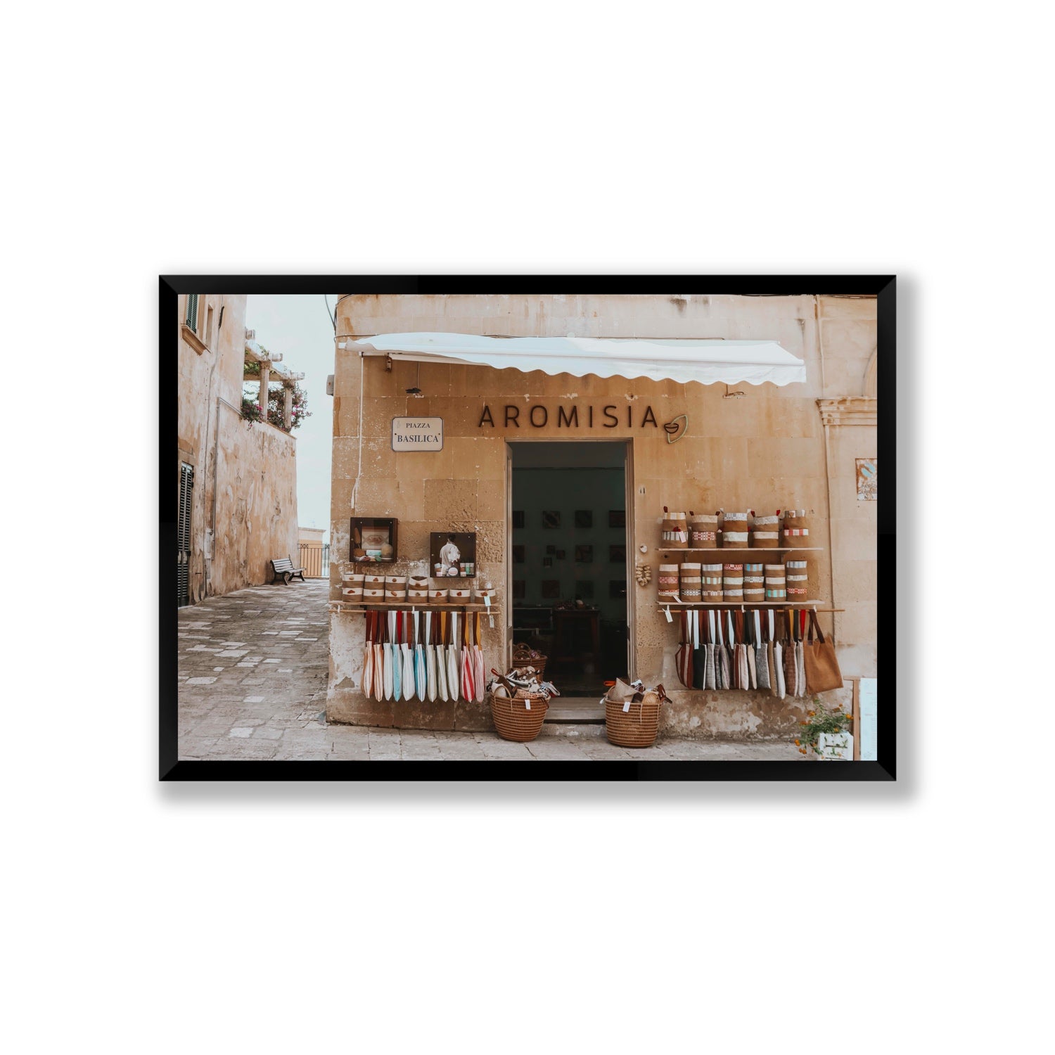 Aromisia Puglia Otranto Italian wall art Giant full-bleed fine art print in black frame