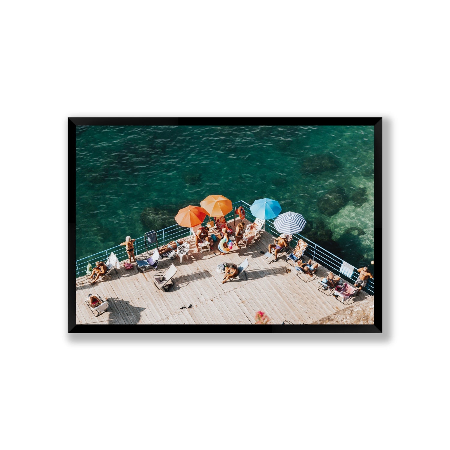 Il Dolce Far Niente Sorrento coastal wall art Giant full-bleed fine art print in black frame