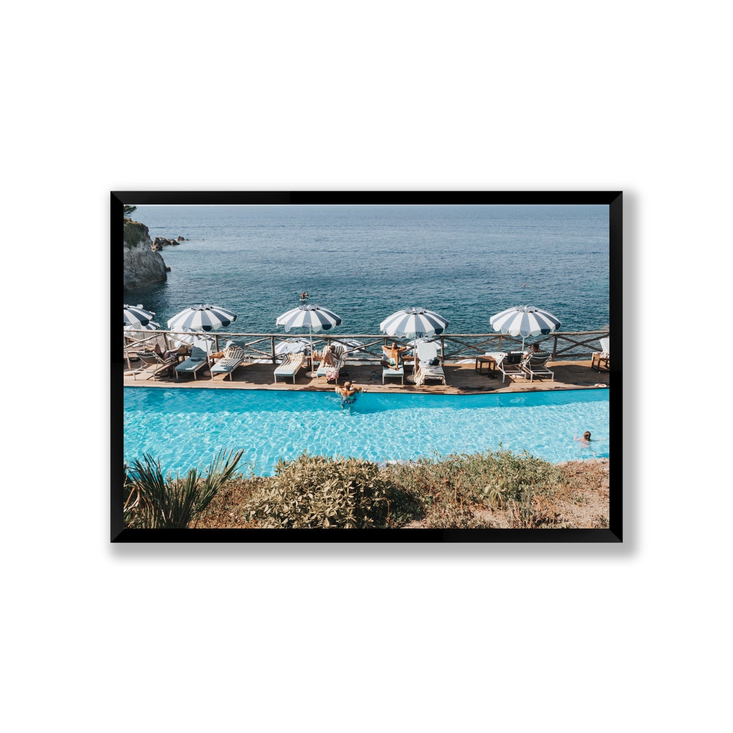 Hues Of Blues fine art print, Ischia, Italy, Giant, Black Frame · Full Bleed, Fine Art Print