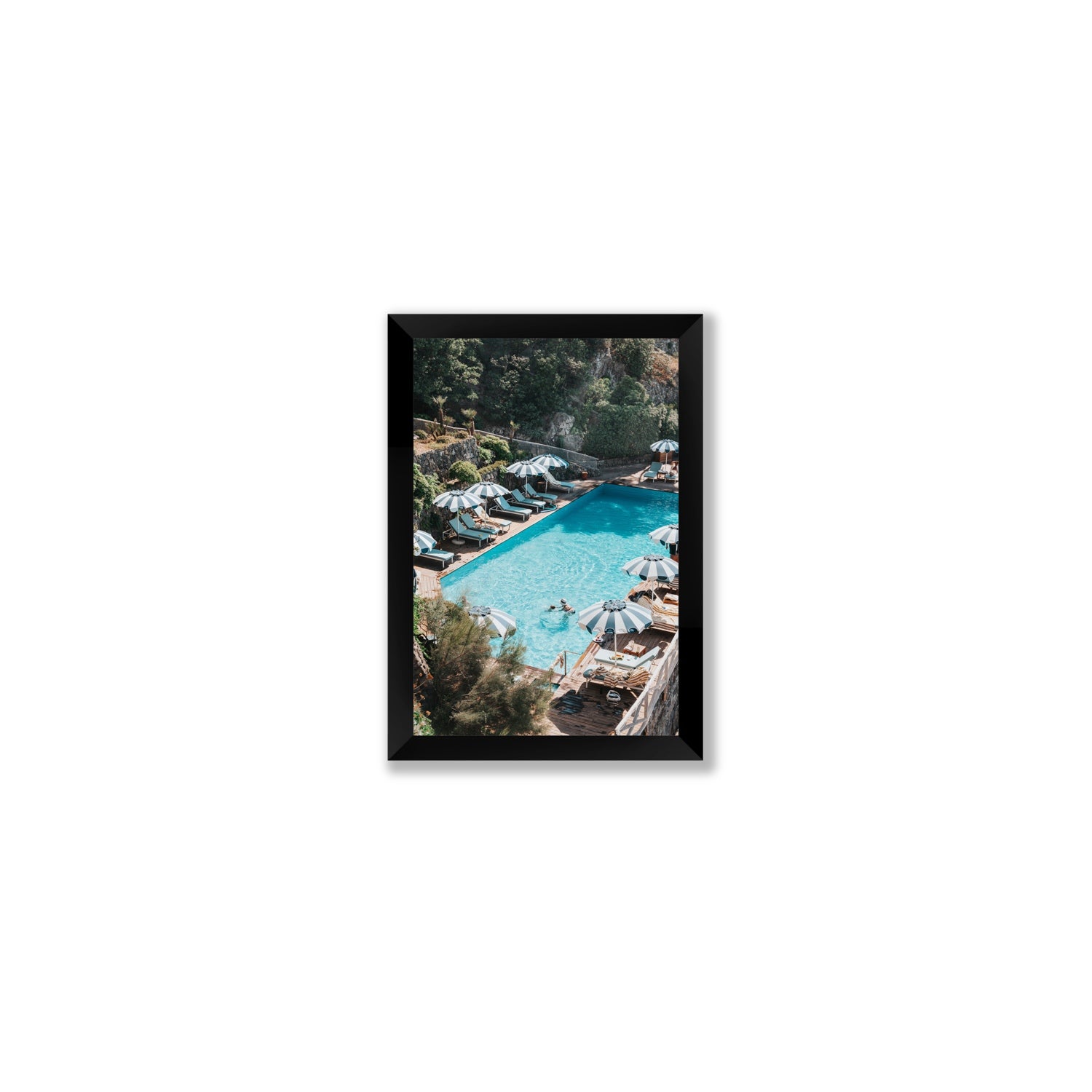 Poolside Paradise fine art print, Ischia, Italy, Small, Black Frame · Full Bleed, Fine Art Print