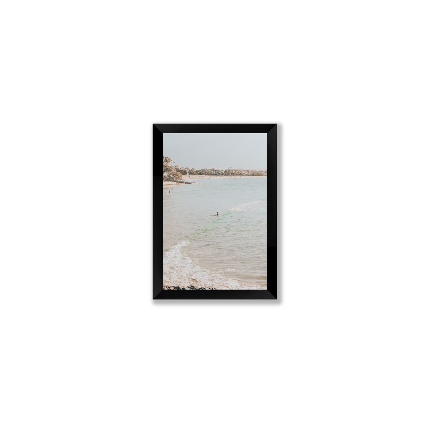 Salt Reverie fine art print, Noosa, Australia, coastal scenes artwork, Small, Black Frame · Full Bleed, Fine Art Print