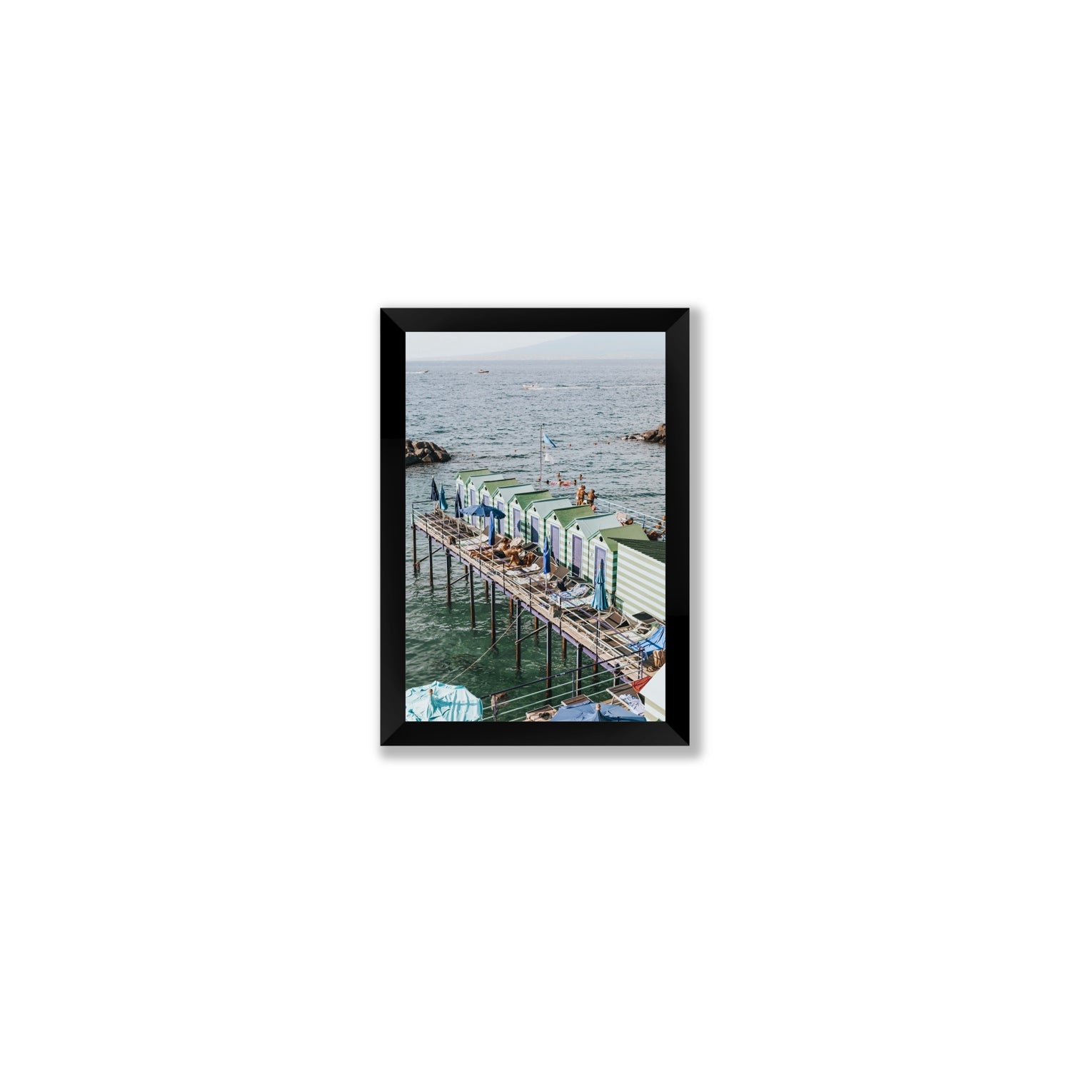 Cabine da Spiaggia fine art print, Sorrento, Italy, Small, Black Frame · Full Bleed, Fine Art Print