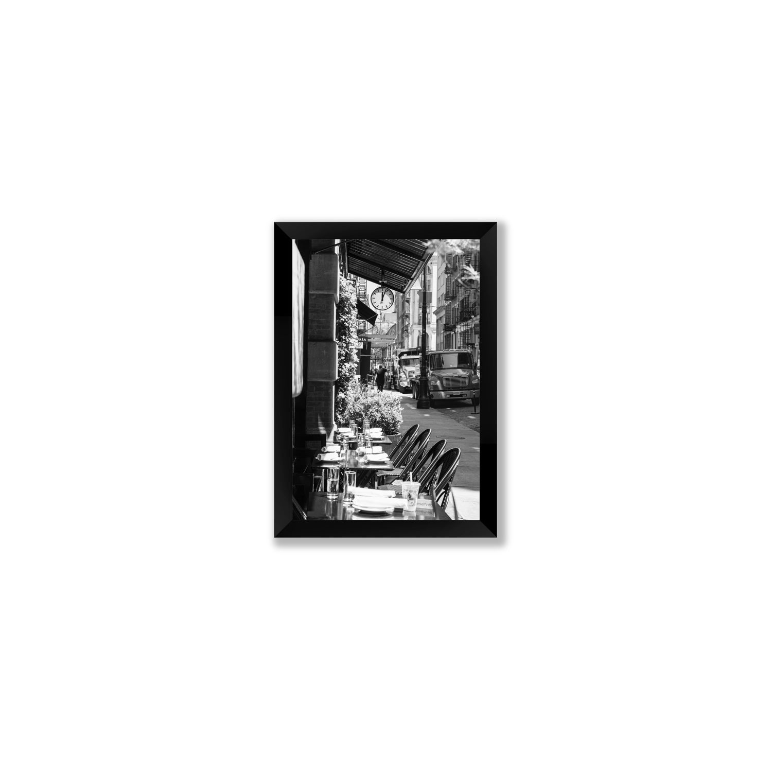 Mercer Street New York NYC Black & White wall art Small full-bleed fine art print in black frame