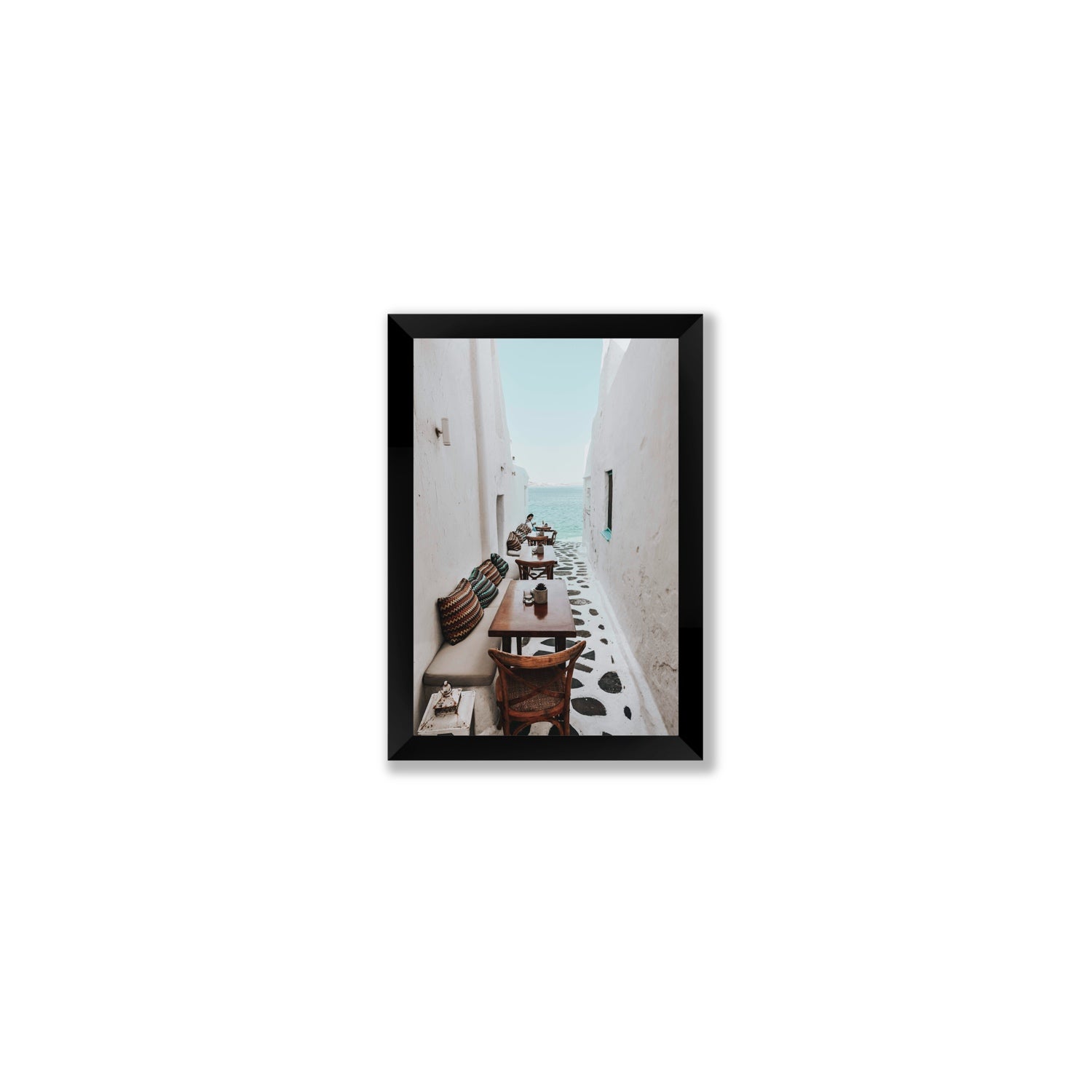 Trip Down Memory Lane fine art print, Mykonos, Greece, Small, Black Frame · Full Bleed, Fine Art Print