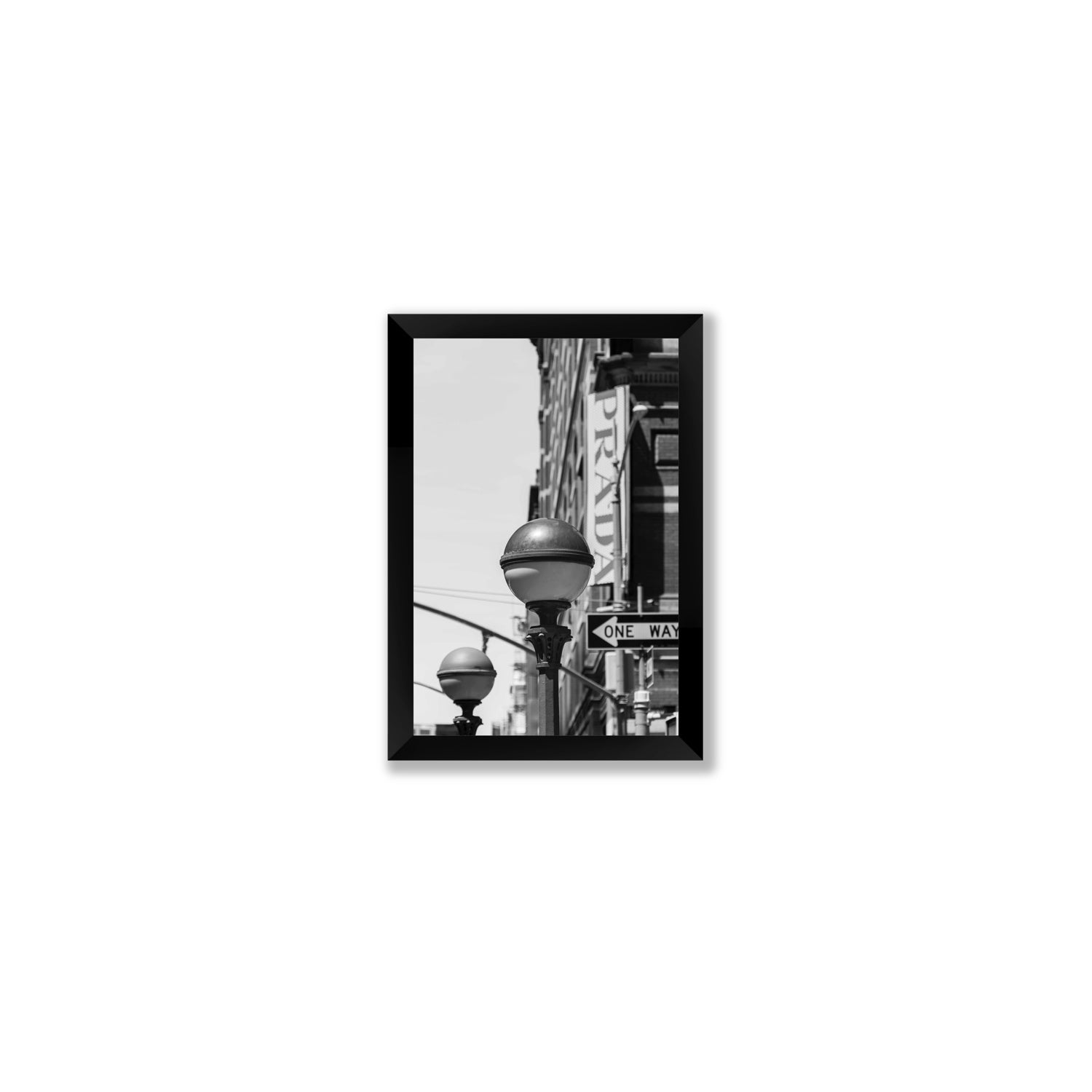 Subway Style New York NYC Black & White wall art Small full-bleed fine art print in black frame