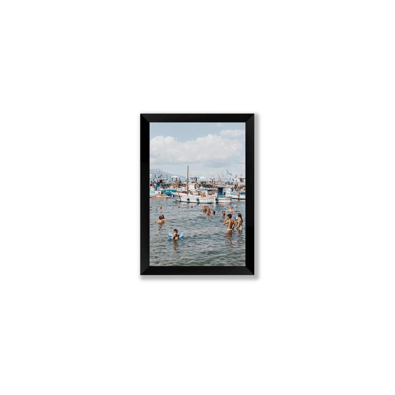 Vacanze Italiane Sorrento Italian coastal wall art Small full-bleed fine art print in black frame