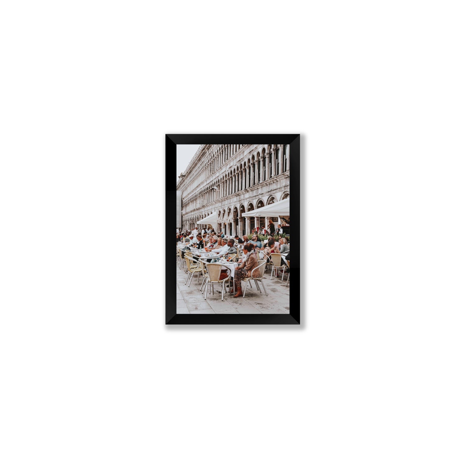 Lunchbreak Venice Italian wall art Small full-bleed fine art print in black frame