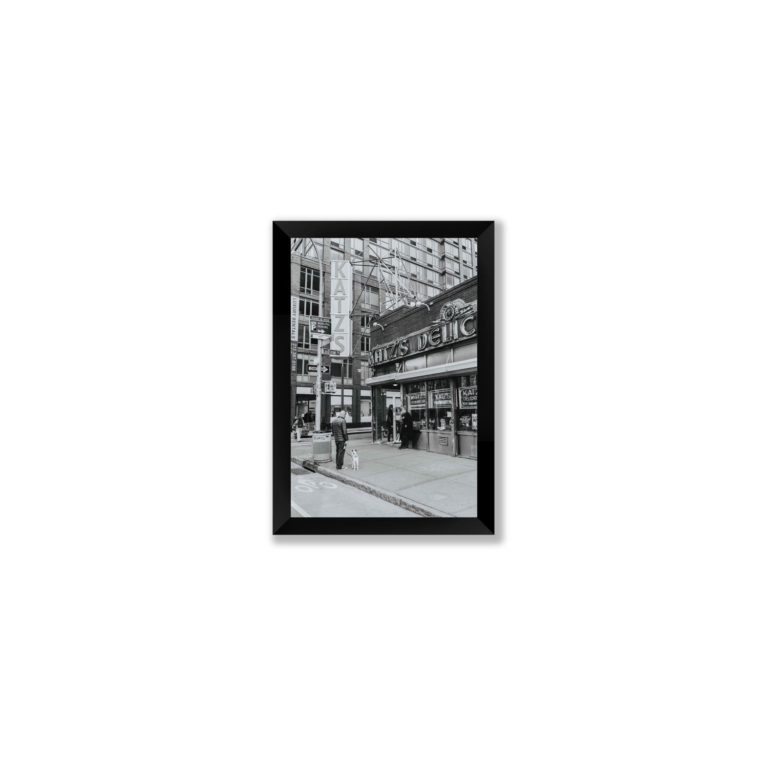 Graphite Gotham New York NYC Black & White wall art Small full-bleed fine art print in black frame