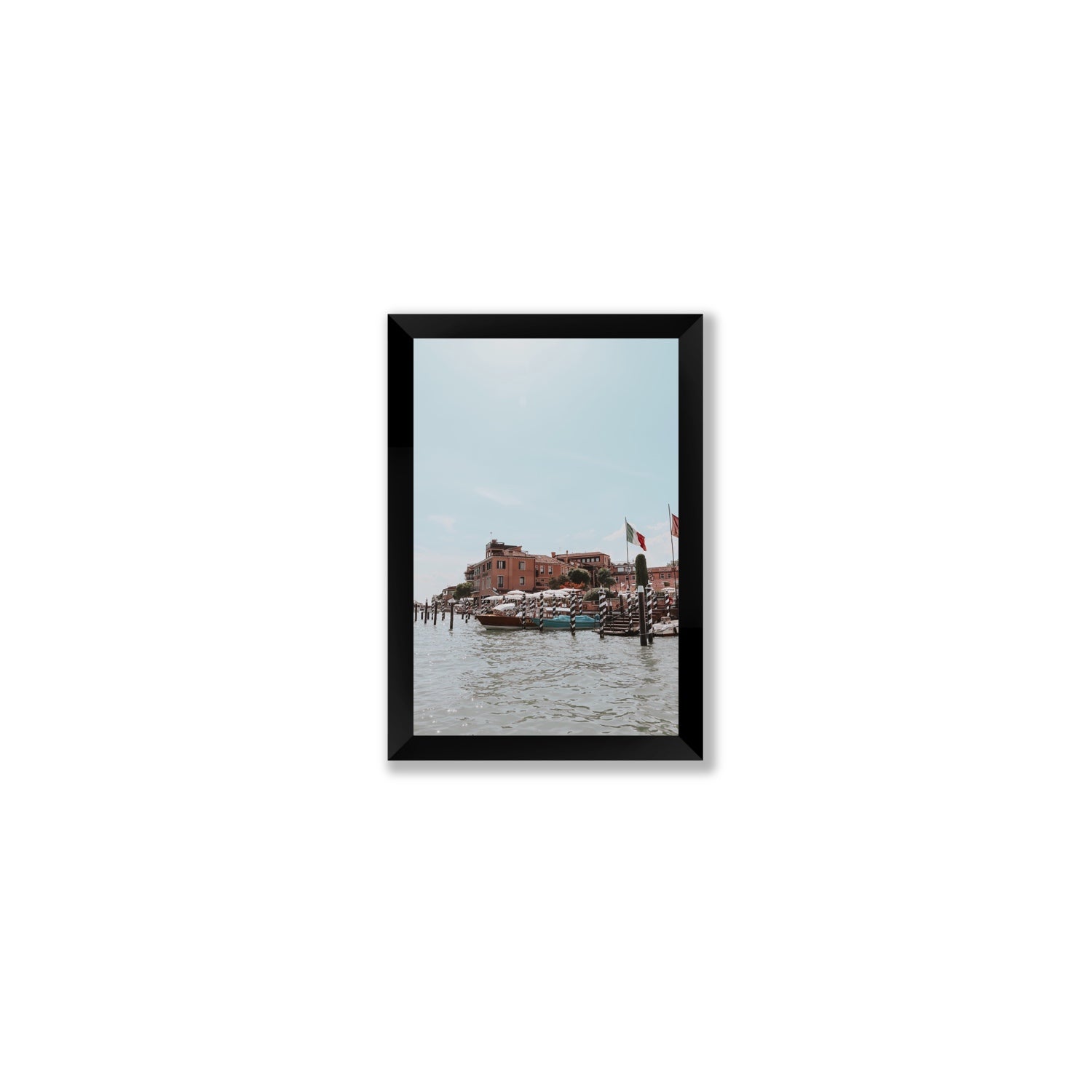 Giudecca Island Venice wall art Small full-bleed fine art print in black frame