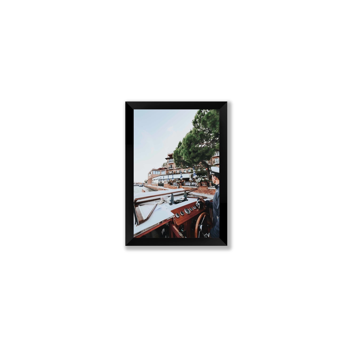 The Driver Venice Canal Italian wall art Small full-bleed fine art print in black frame
