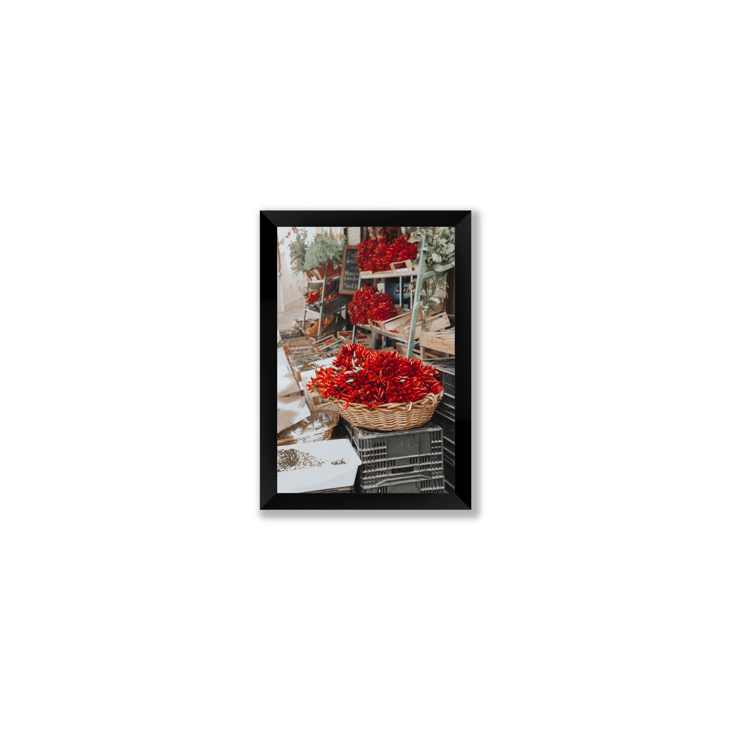 Fiery Cluster Puglia Italian wall art Small full-bleed fine art print in black frame
