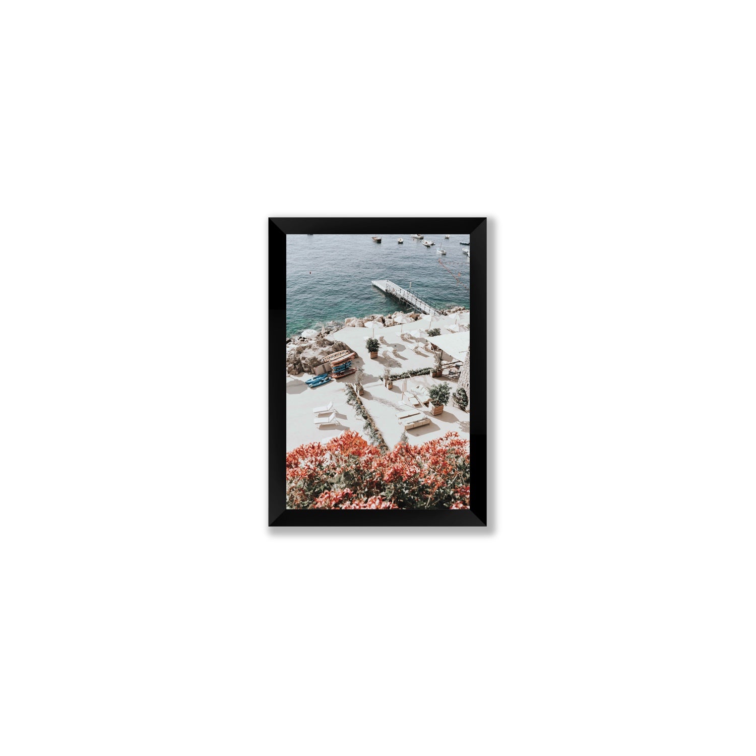 A Work of Art Amalfi coastal wall art Small full-bleed fine art print in black frame