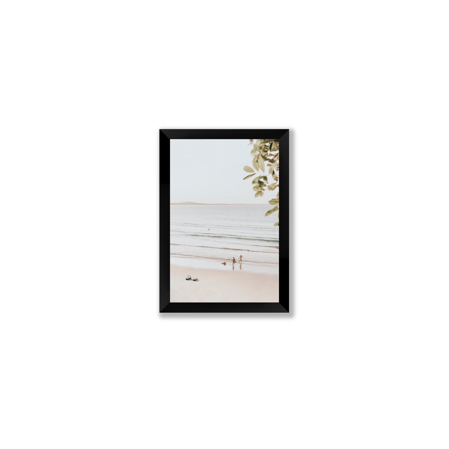 Walking On Sunshine fine art print, Noosa, Australia, coastal scenes artwork, Small, Black Frame · Full Bleed, Fine Art Print