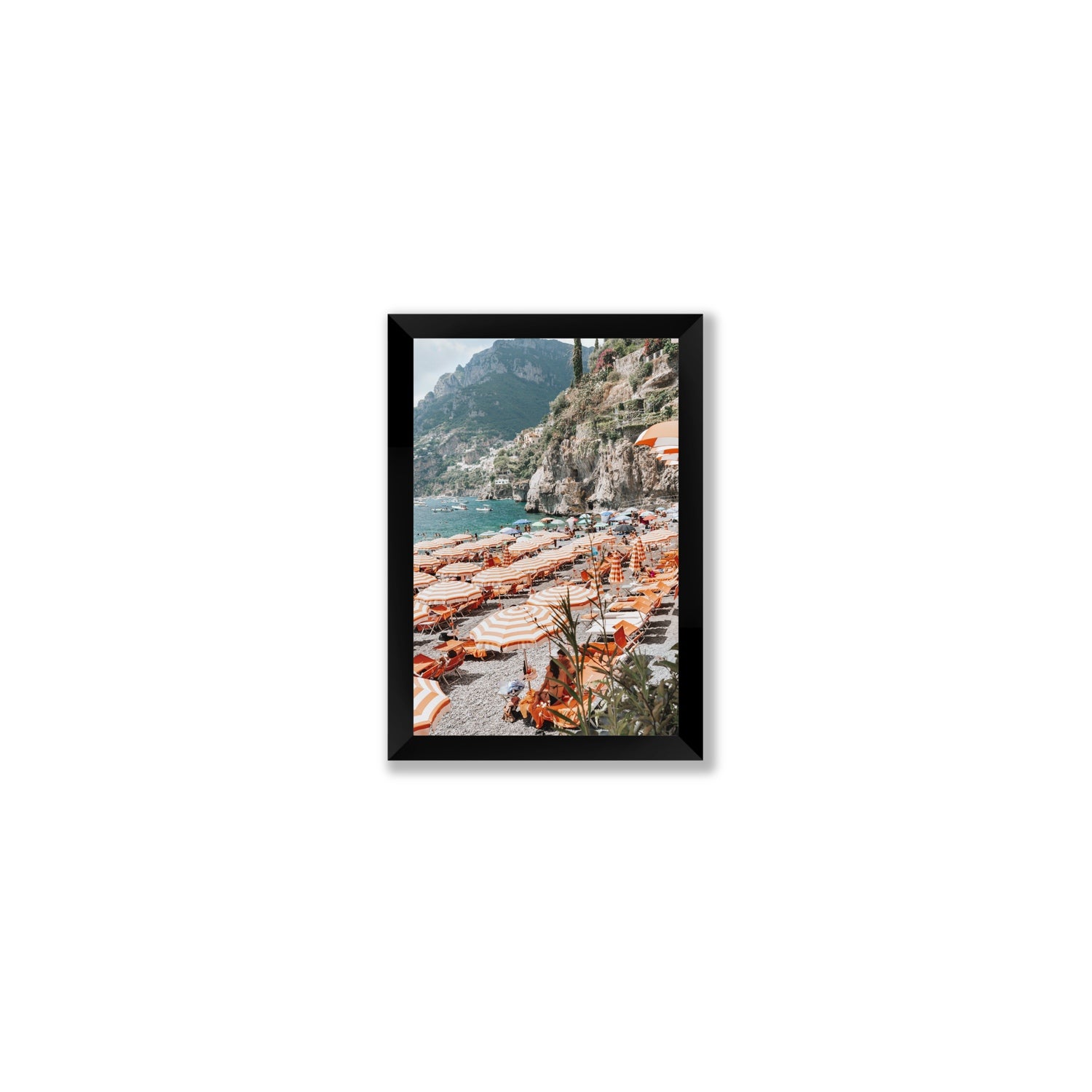 Bagni d'Arienzo Positano decor wall art Small full-bleed fine art print in black frame