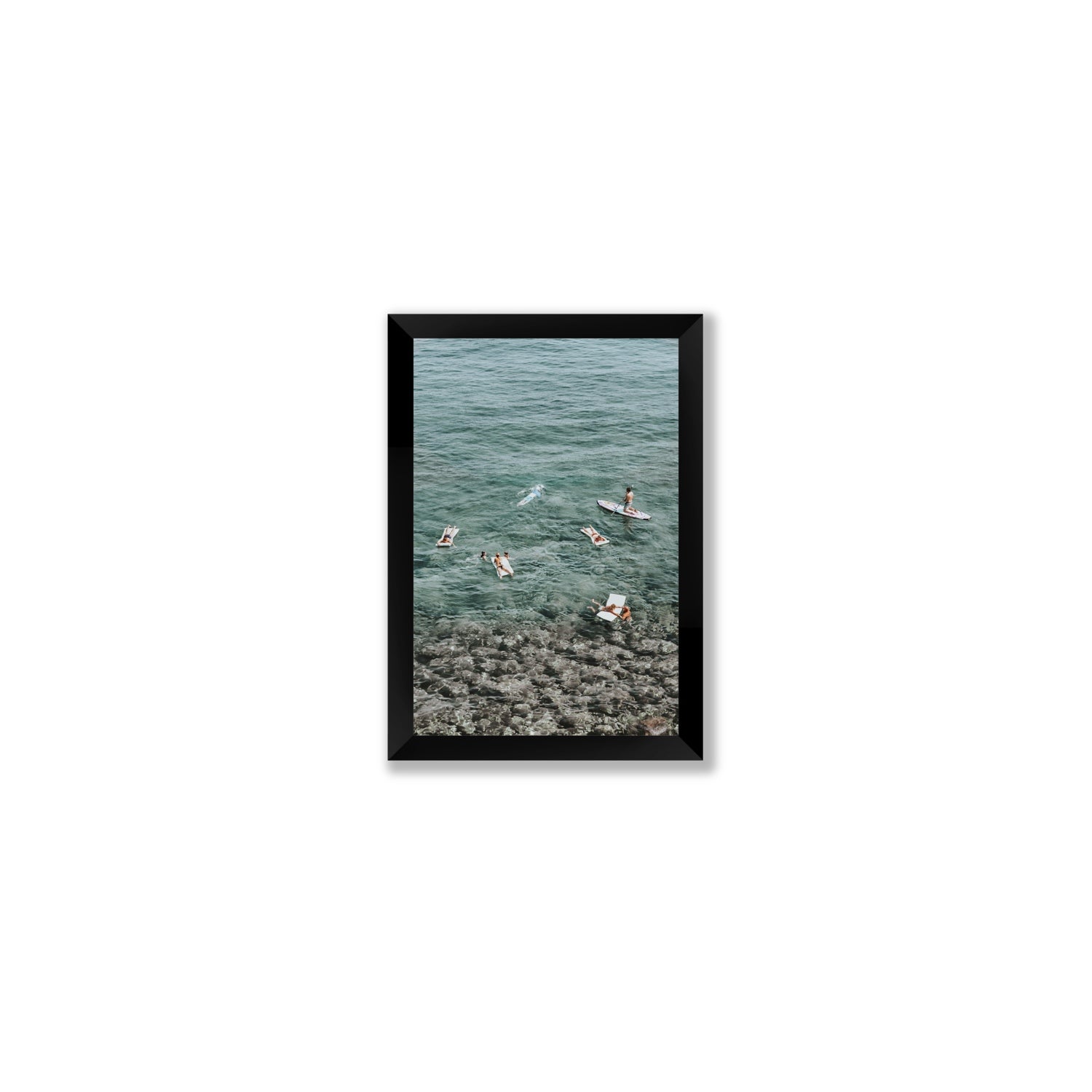 The Big Chill Tuscany coastal Italian wall art Small full-bleed fine art print in black frame