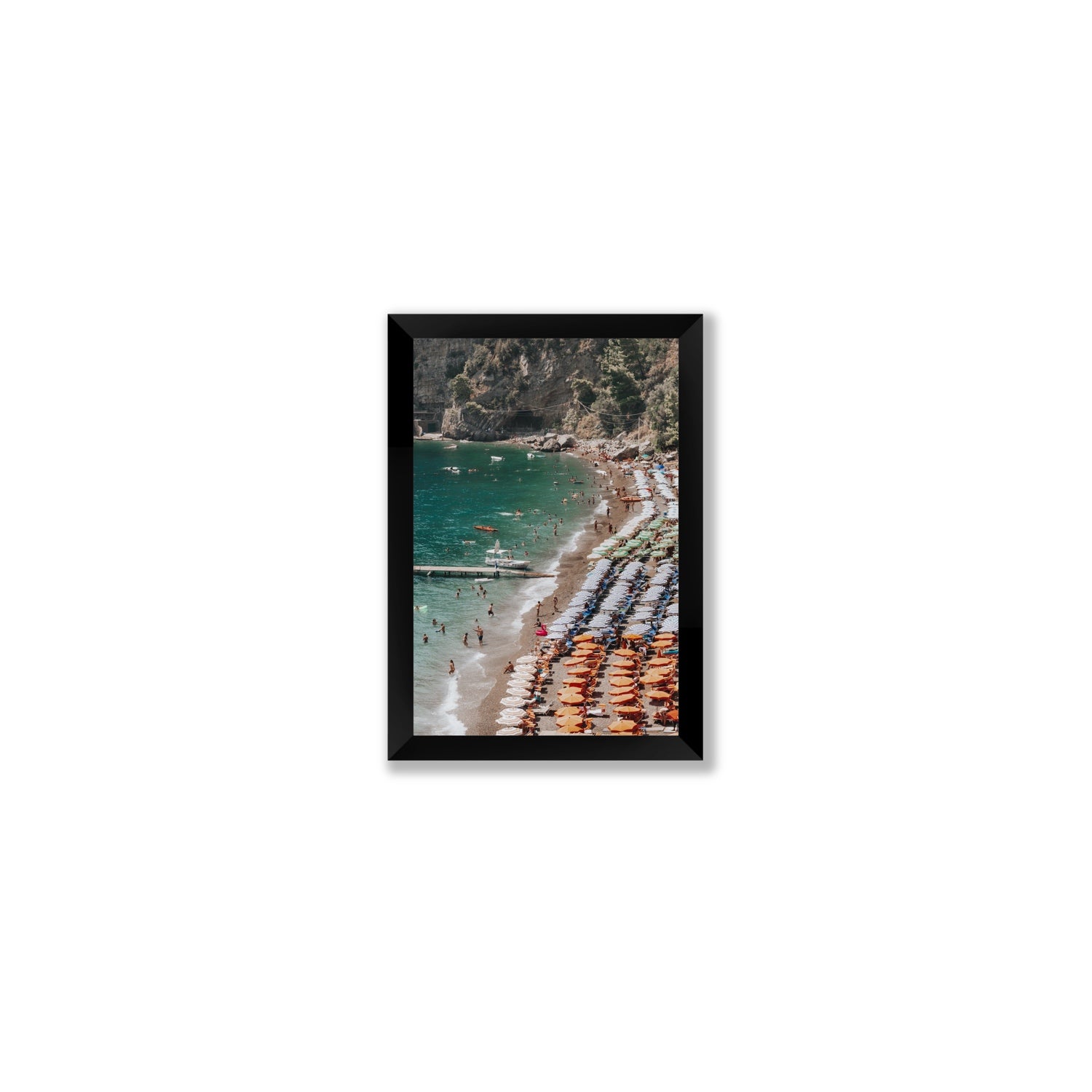 Ocean's Playground Positano decor wall art Small full-bleed fine art print in black frame