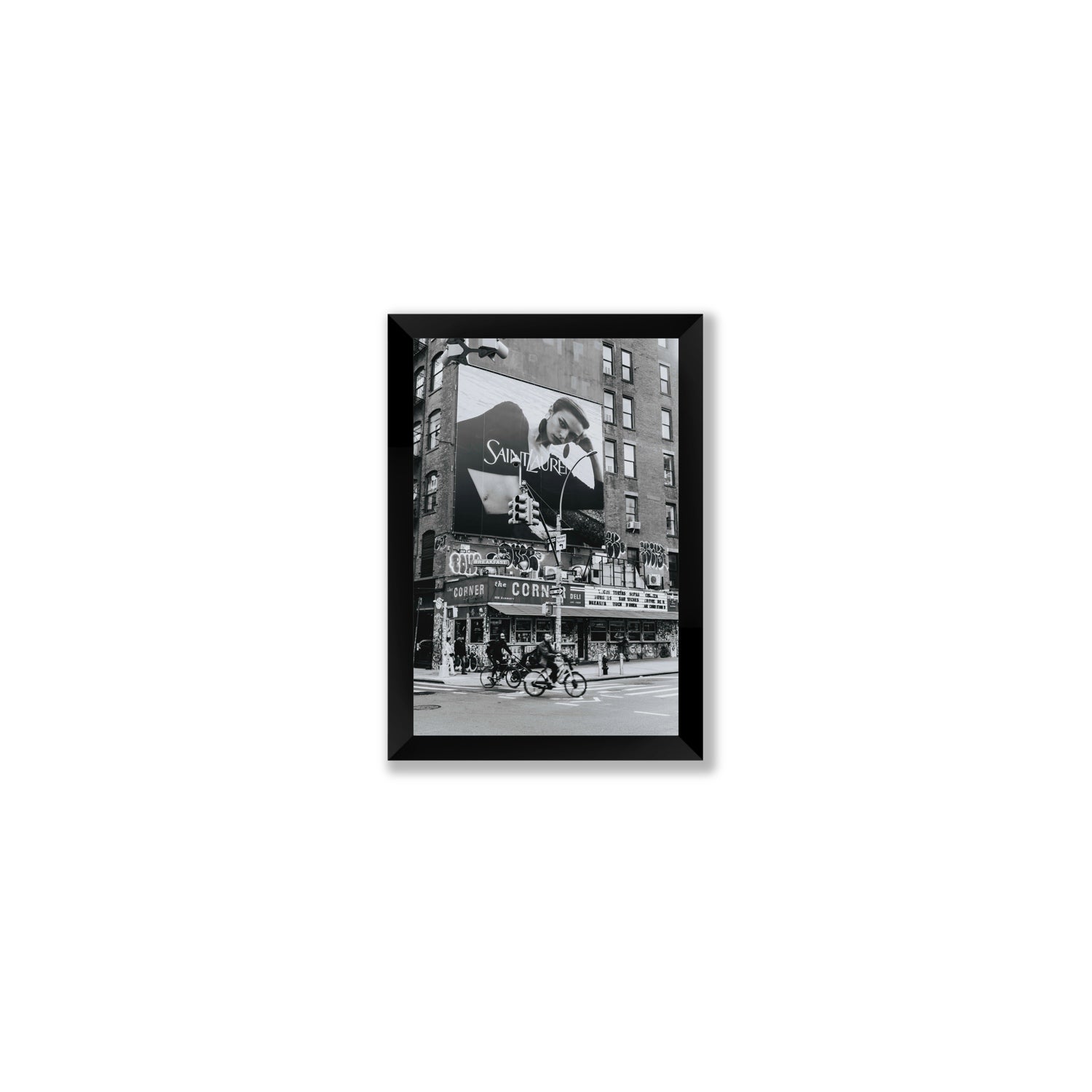 Runway To Rooftops New York NYC Black & White wall art Small full-bleed fine art print in black frame