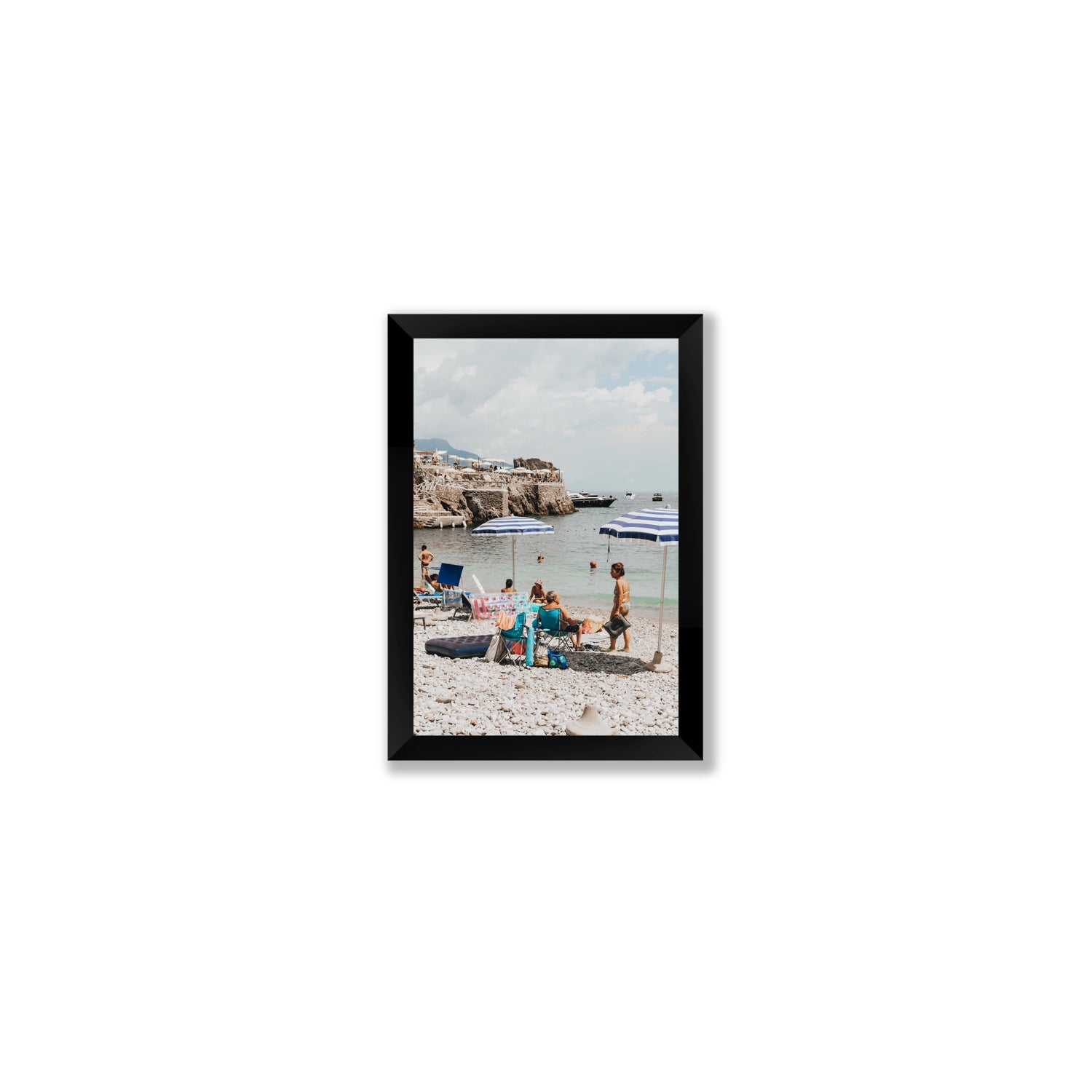 Couple Goals Nerano Amalfi Coast coastal wall art Small full-bleed fine art print in black frame