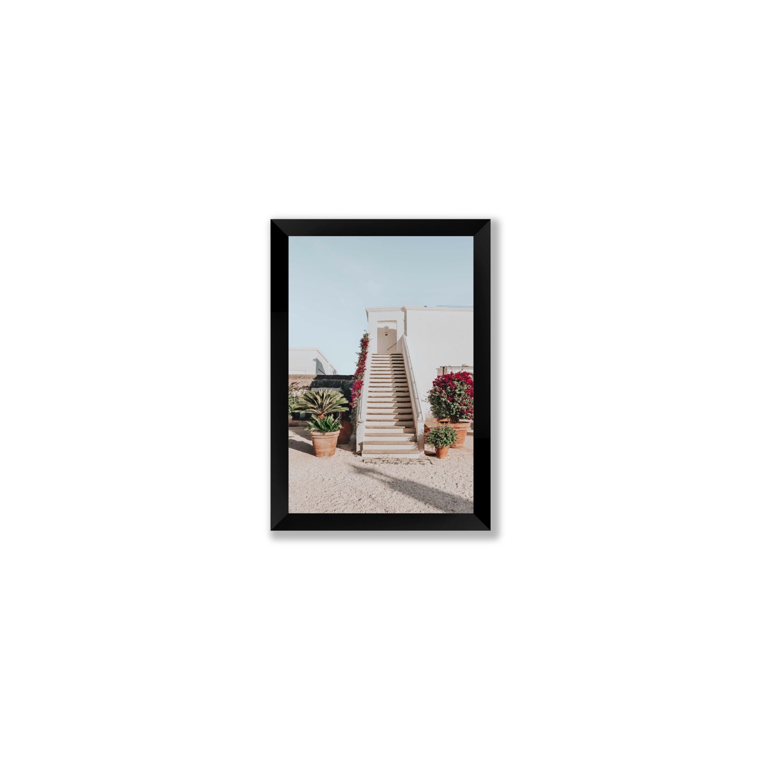 Tranquil Ascent Puglia Italian wall art Small full-bleed fine art print in black frame