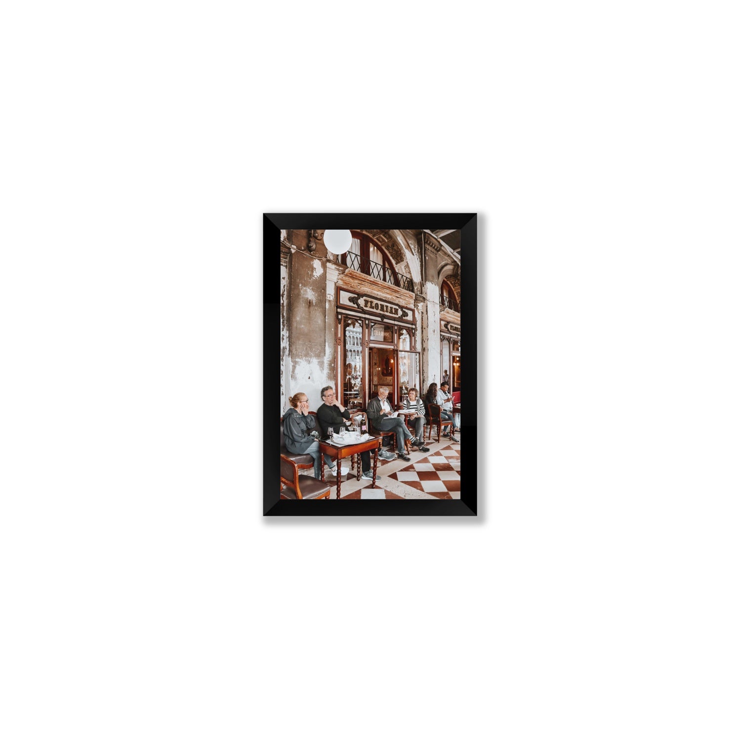 Tea Room Venice Italian wall art Small full-bleed fine art print in black frame