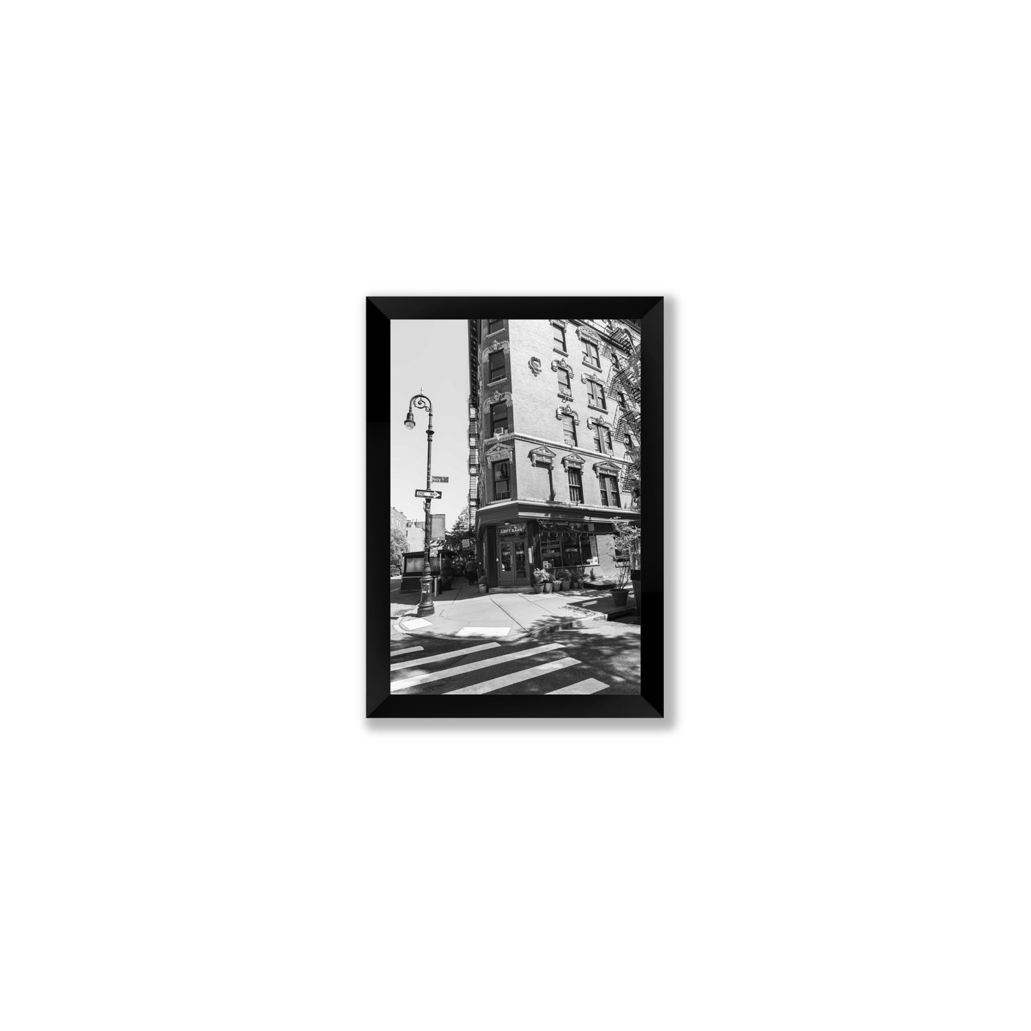 Parisian On Perry New York NYC Black & White wall art Small full-bleed fine art print in black frame