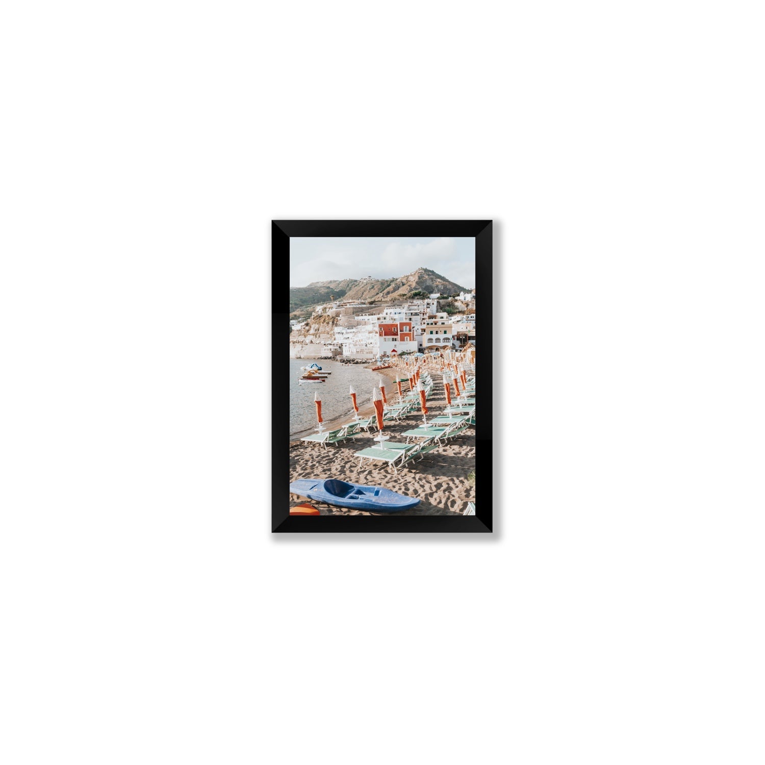 L'Isola del Paradiso Ischia Mediterranean wall art Small full-bleed fine art print in black frame