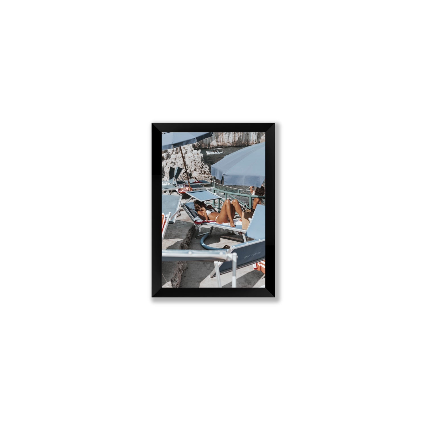 Beach Babe fine art print, Capri, Italy, Small, Black Frame · Full Bleed, Fine Art Print