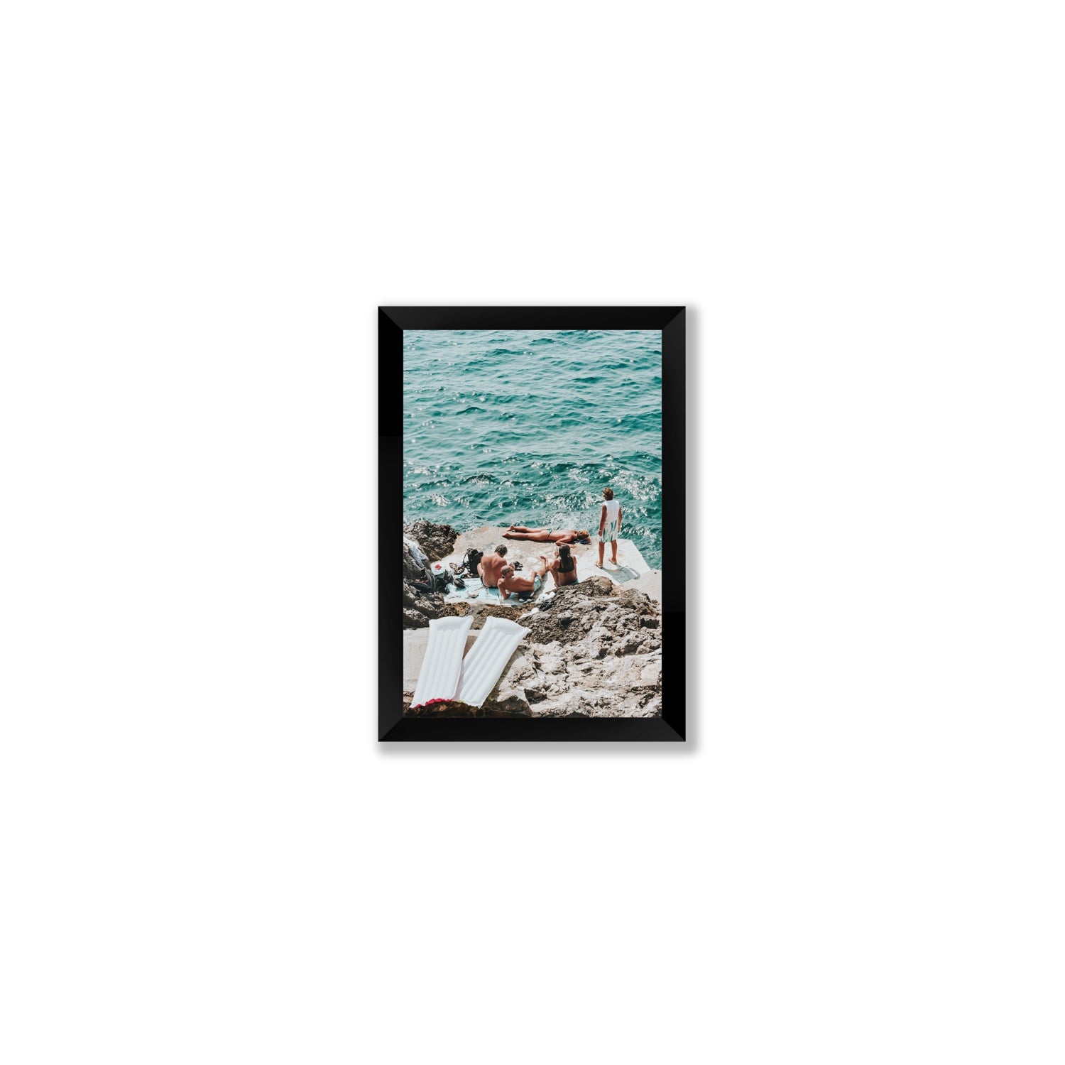 Gli Amici Praiano Amalfi Coast coastal wall art Small full-bleed fine art print in black frame