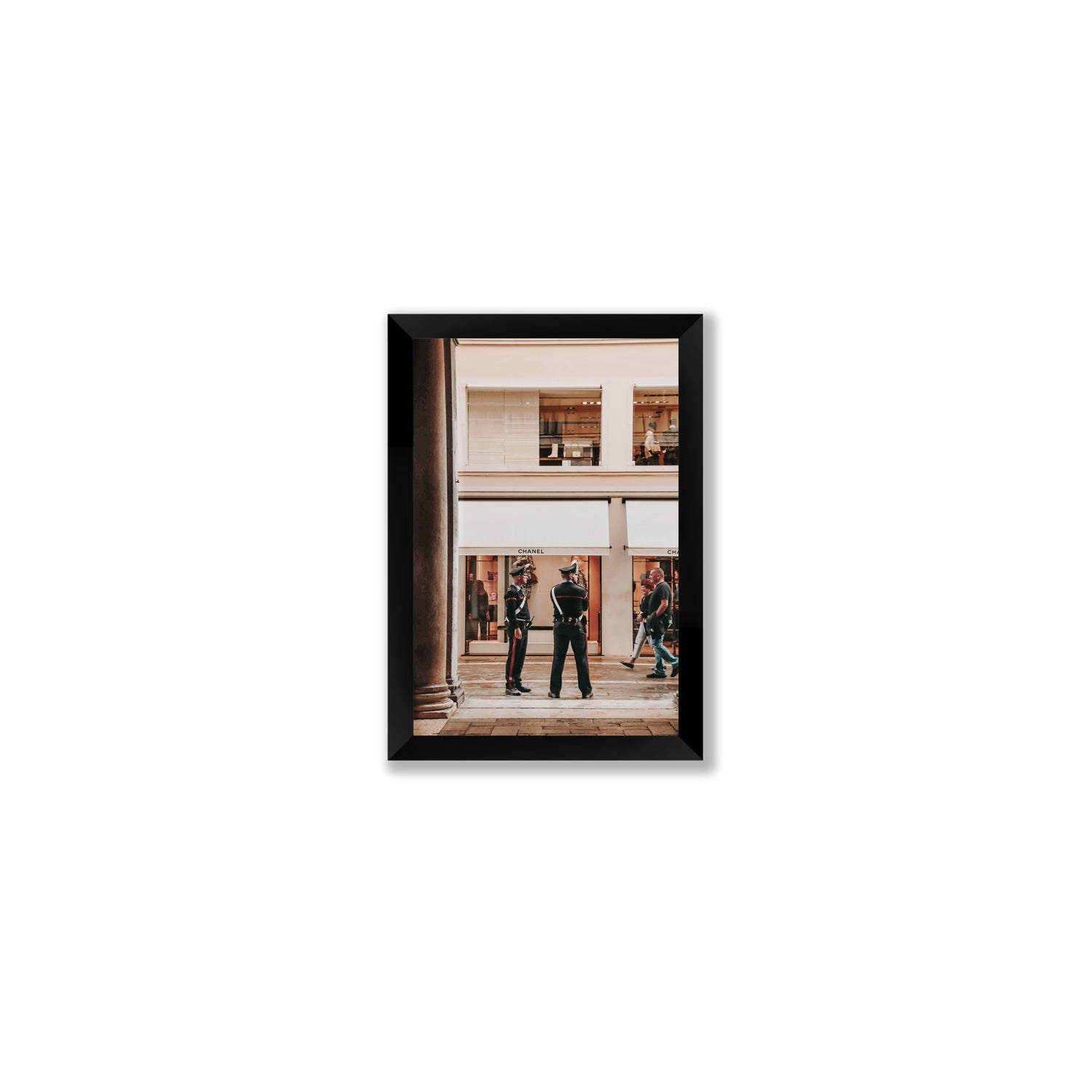 Style Police Venice Italian wall art Small full-bleed fine art print in black frame